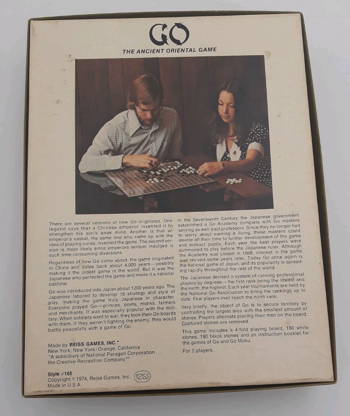 GO The Ancient Oriental Gane Dynamic Bookshelf Game Reiss #165