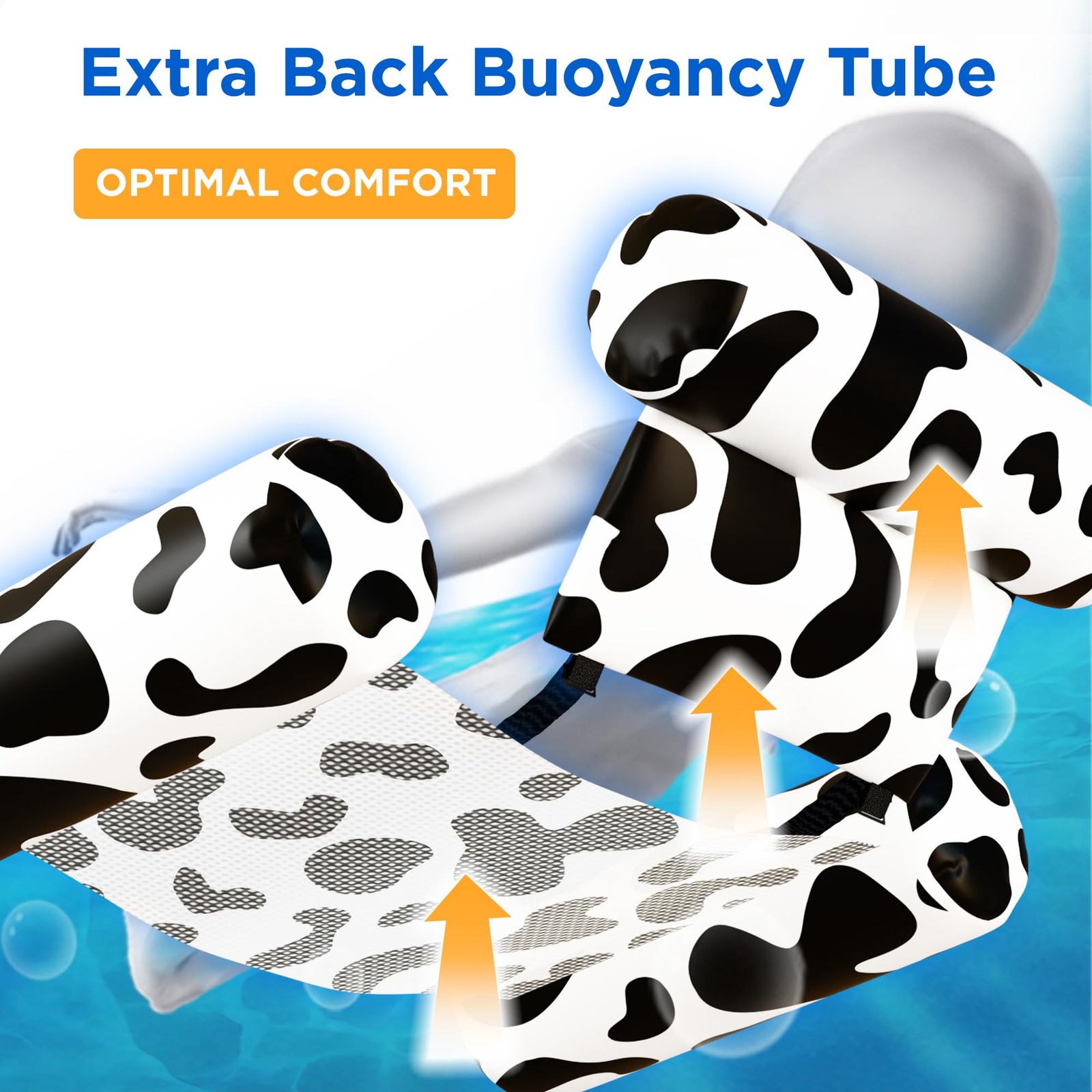 Pool Float Chair 2 Pack Heavy Duty Inflatable Swimming Lounger Cow Pattern Adult