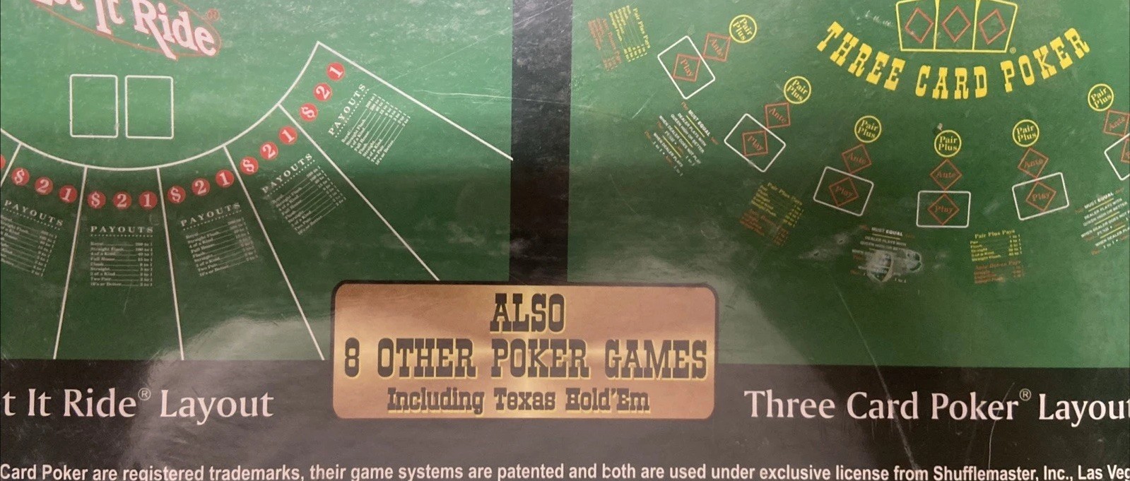 Let It Ride Three Card Poker Texas Hold ‘Em Home Casino Game Set SEALED ~ NEW