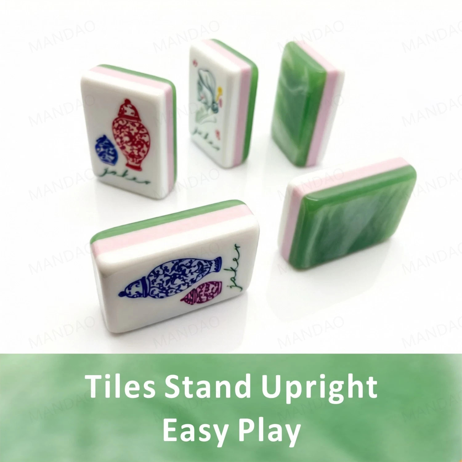 NEW! Vibrant Layered Mahjong Tiles – Full American Set 160Tiles – Jade