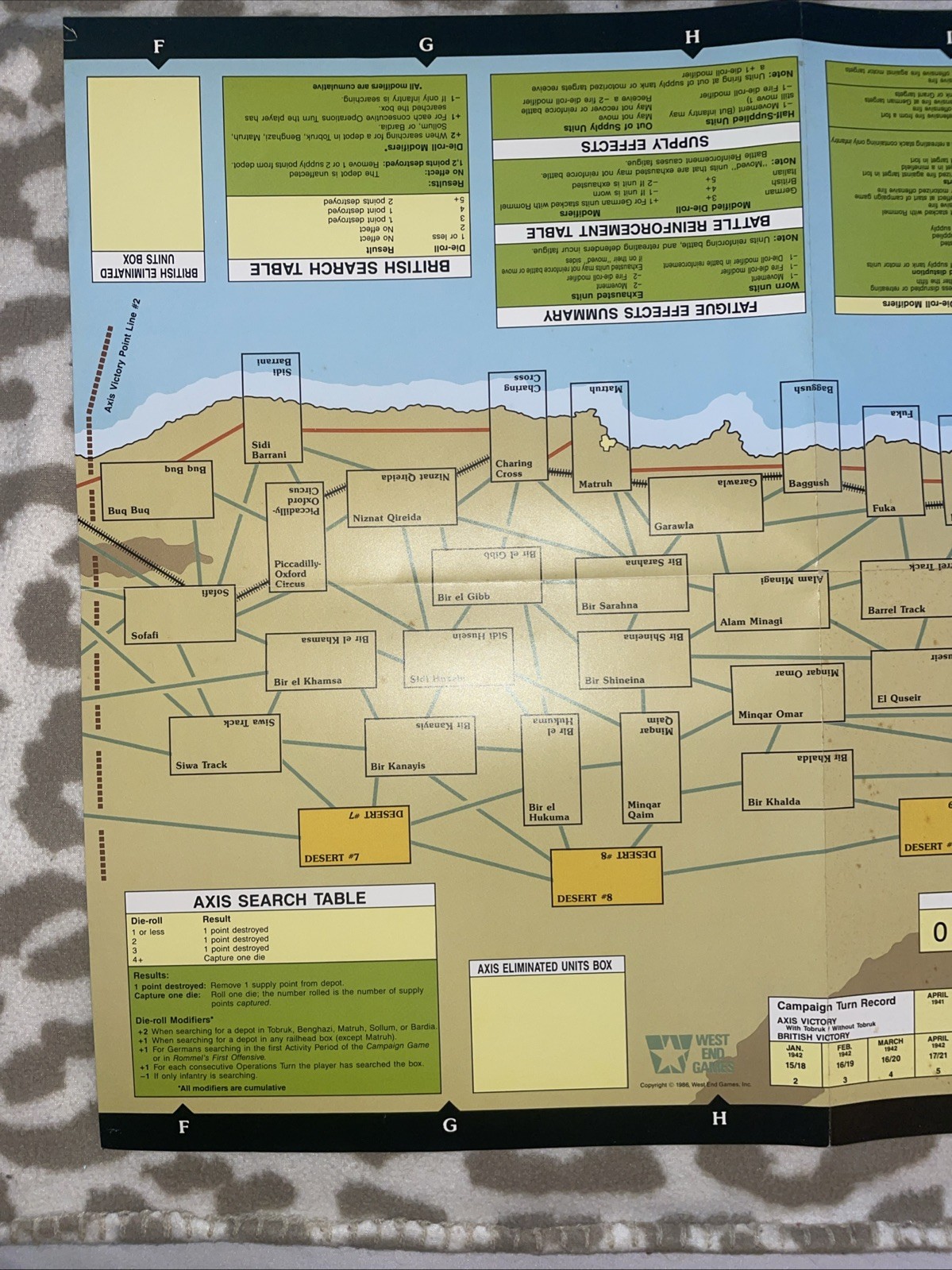 West End Games. 1986. Rommel In North Africa. Punched VGC.