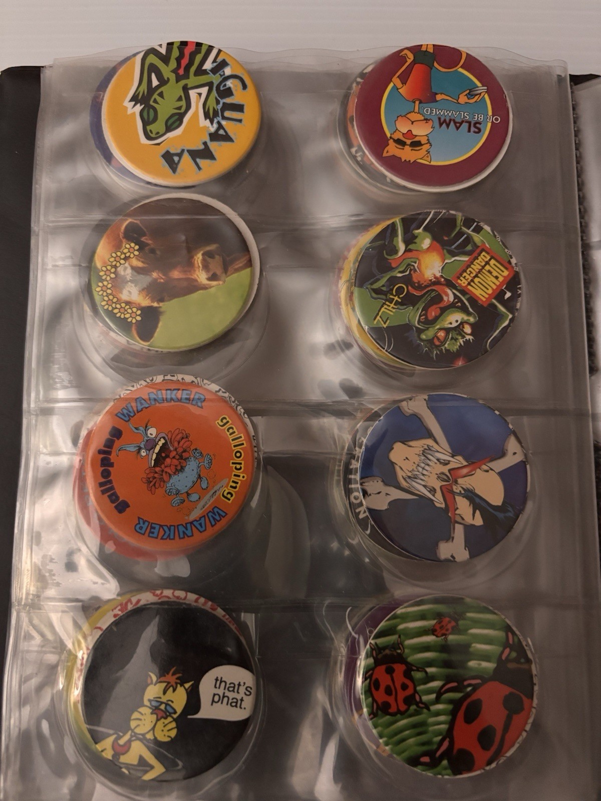 8 Page Pog Cap Album With 118 Pogs