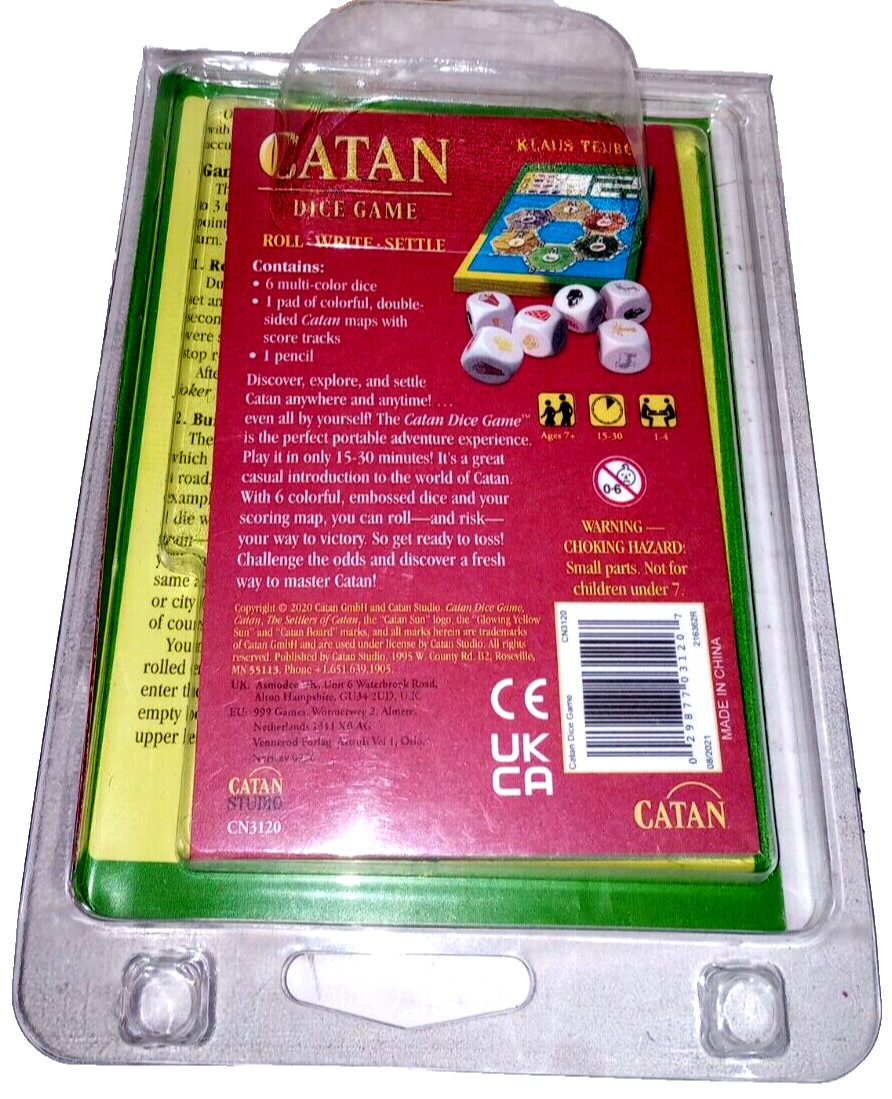 Catan Dice Game By Klaus Teuber – Cattan Studio (CN3120) – New in Package