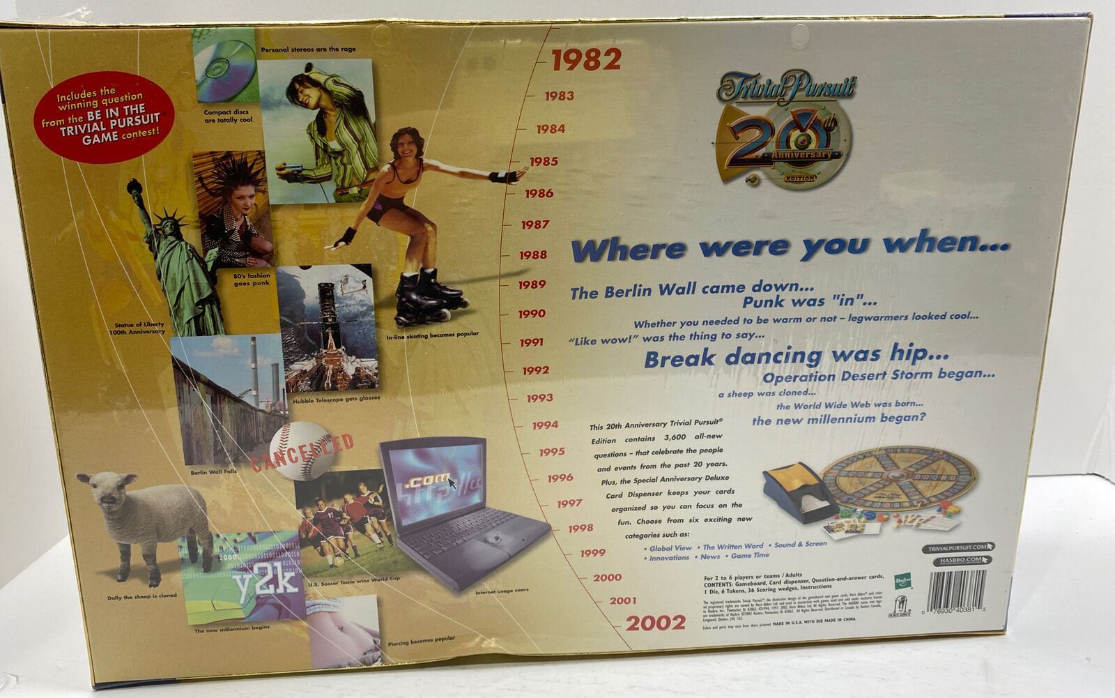 TRIVIAL PURSUIT 20TH ANNIVERSARY Edition Family Board Trivia Game New Sealed