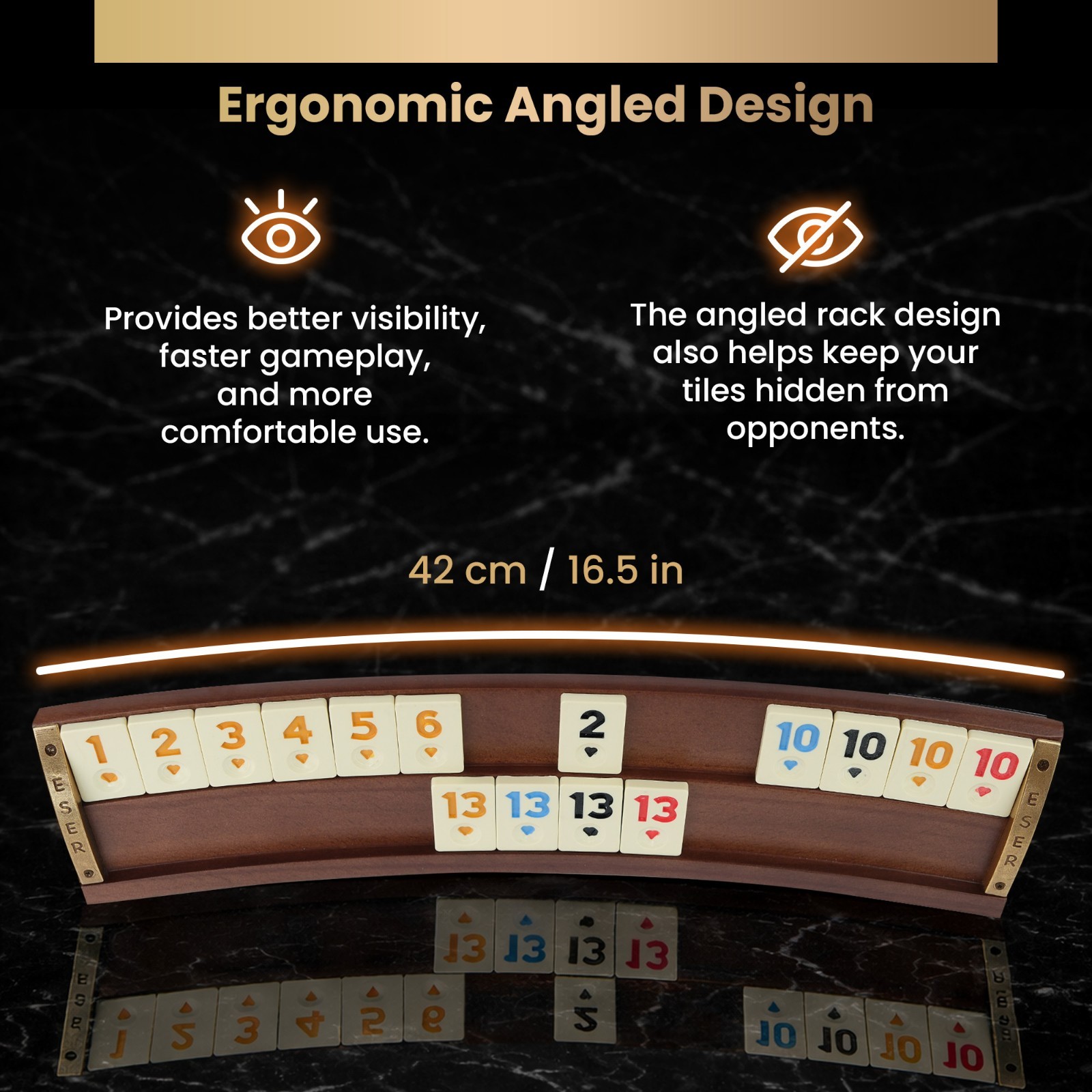 Wooden Oval Rummy Rack Set Curved Rummy Turkish Okey Personalization Gift