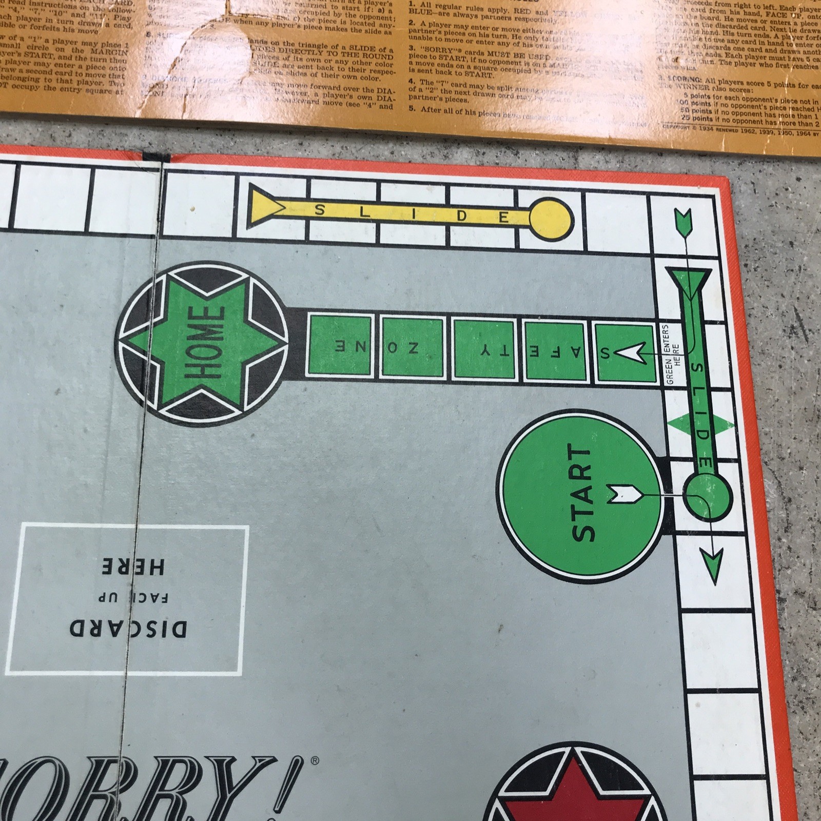Vintage 1950s 60s SORRY Board Game Parker Brothers 100% Complete – Family Fun!