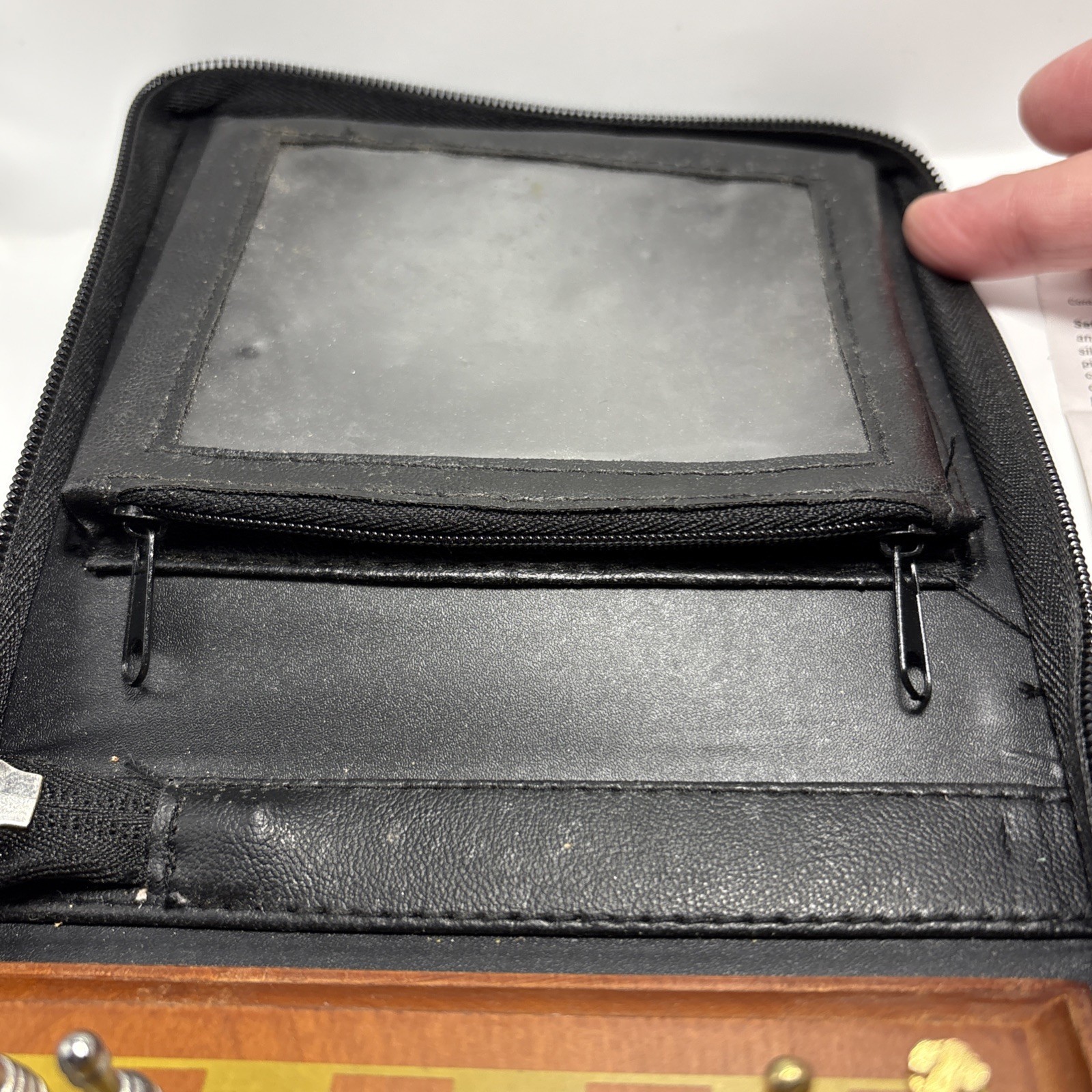 Travel Size Chess Game Portable Portfolio Case Wooden Board Fundex