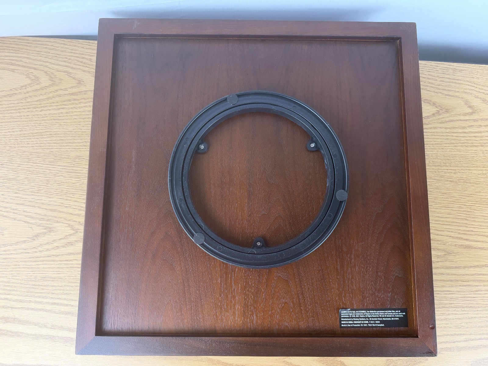 Scrabble Heirloom Edition with Rotating Solid Walnut Cabinet Turntable Open Box