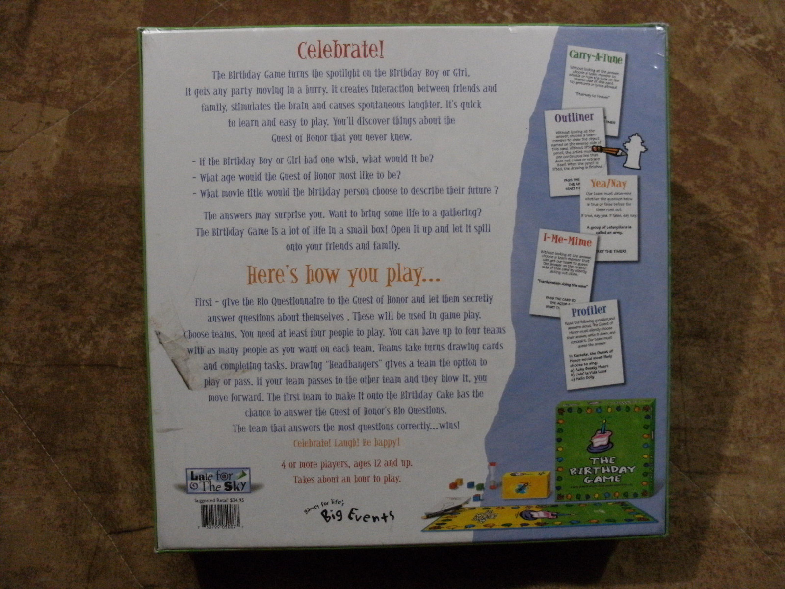 The Birthday Game by Late for the Sky – 4 or more players – ages 12 and up – NEW