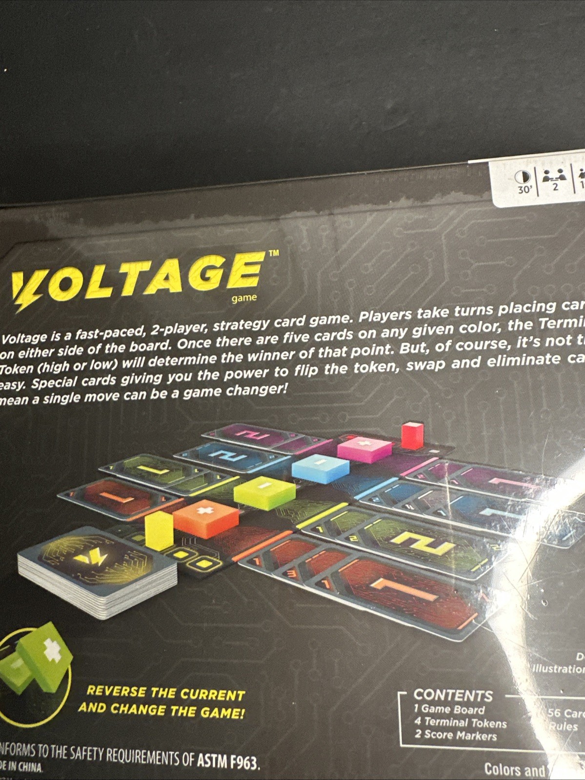 NEW Voltage Strategy Card Game Mattel 2 Player Fast Paced Board Game Sealed