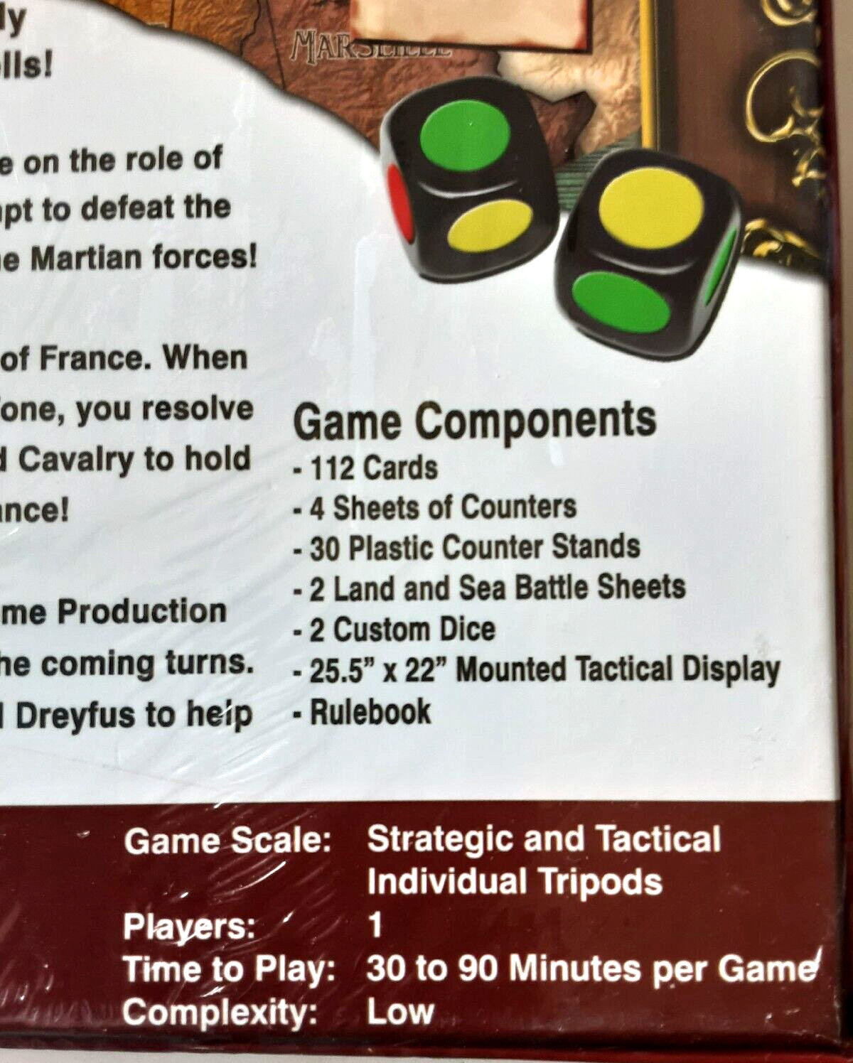 DVG War of the Worlds France Solitaire Boardgame New in Shrink