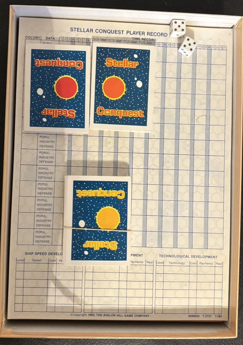 1984 STELLAR CONQUEST The Avalon Hill Board Game Rare Vintage unpunched