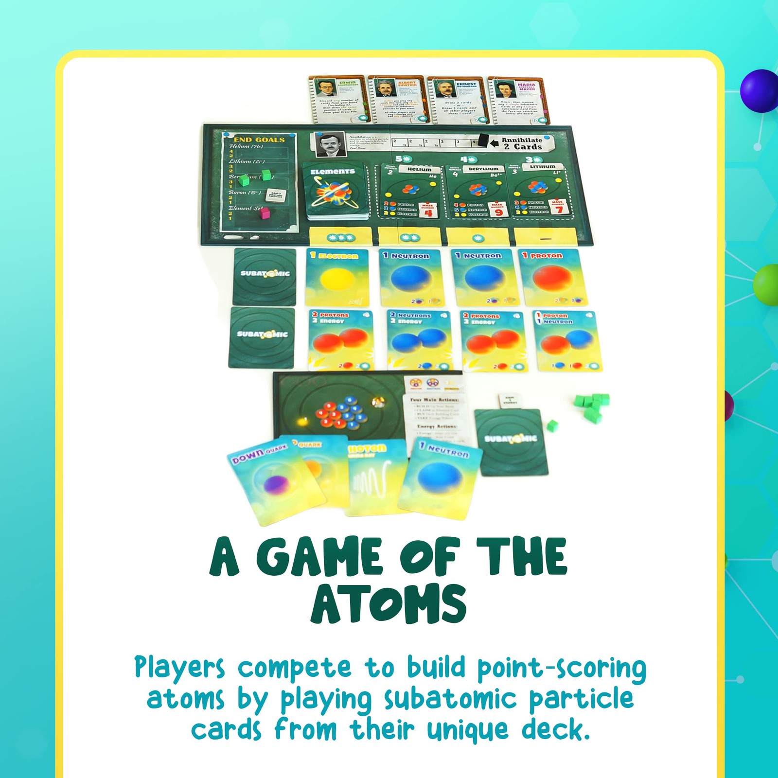Subatomic: an Atom Building Game (2nd Edition) | A Chemistry Game About Elements