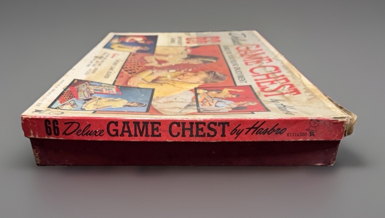 Vtg 1950s Hasbro Deluxe Game Chest 66 Games Complete Boards Unused
