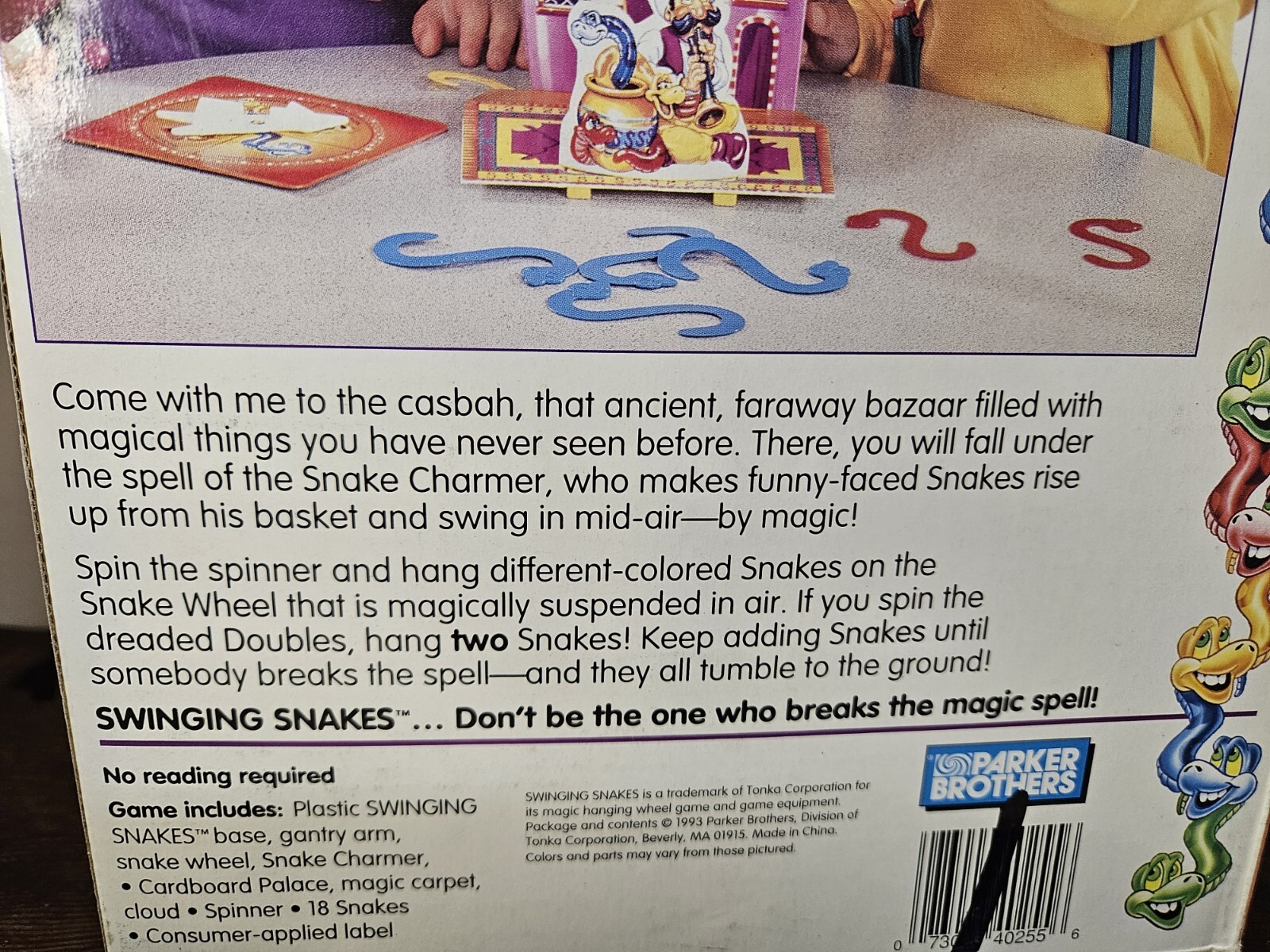 Vintage 1993 Parker Brothers Game Swinging Snakes Complete