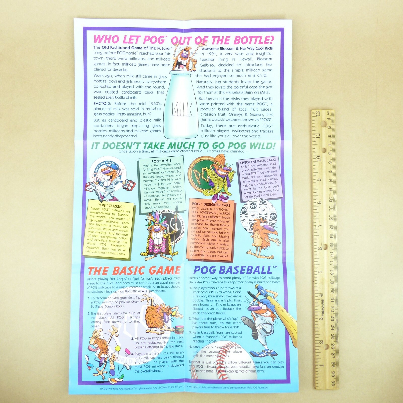 The Pocket Book of Pog Poster & History & Rules Book The World POG Federation