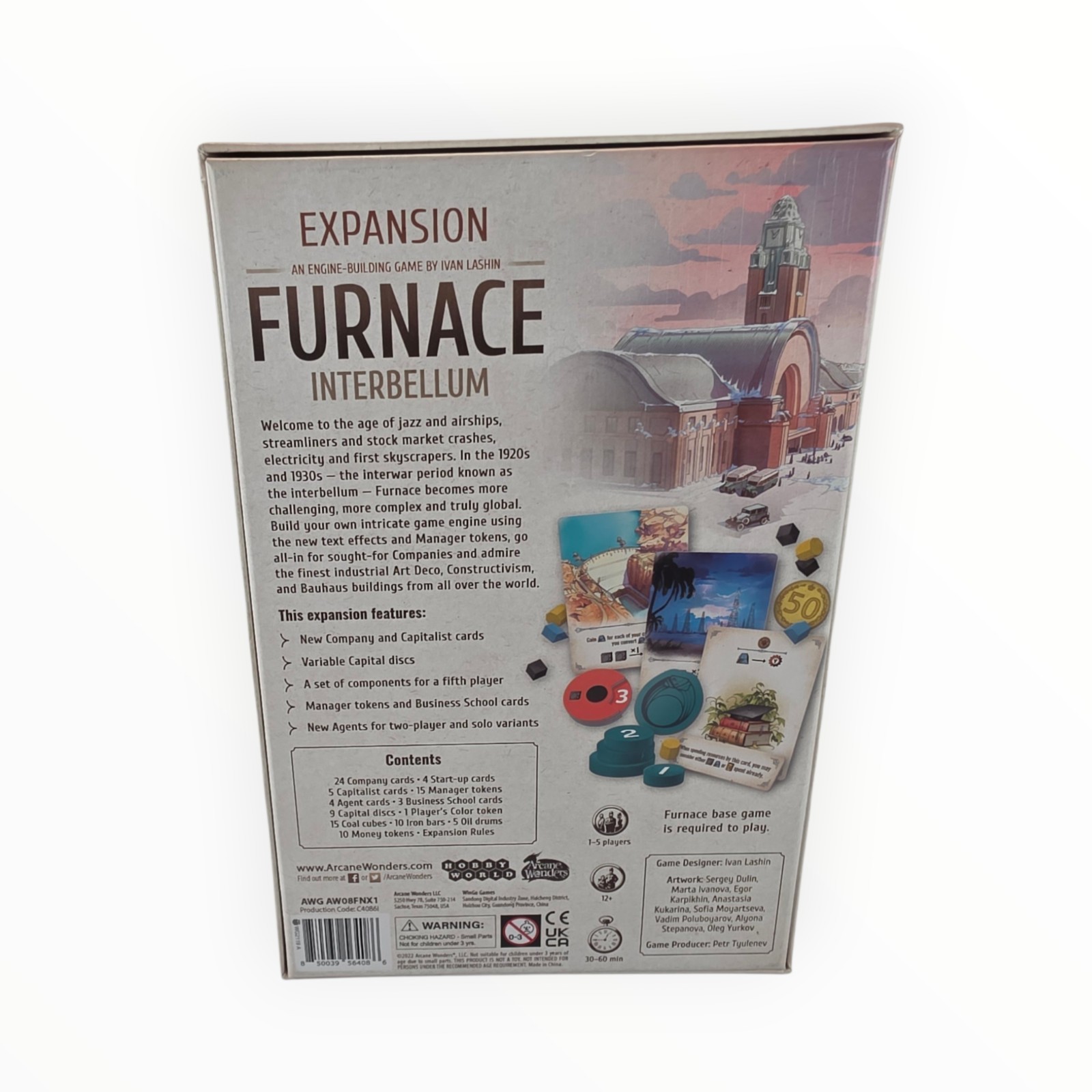 Furnace Interbellum Arcane Wonders Board Game Expansion Complete Never Played