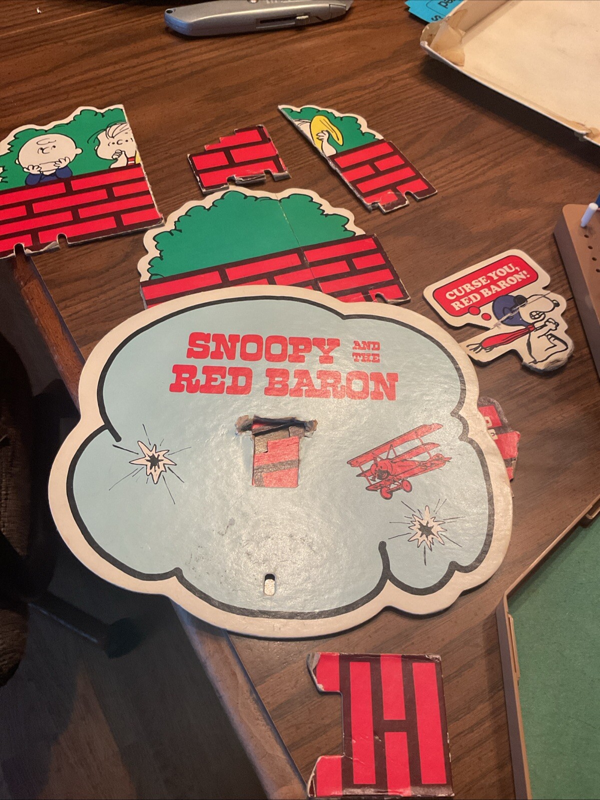 Vintage 1970 Milton Bradley Snoopy and the Red Baron Skill and Action As Is