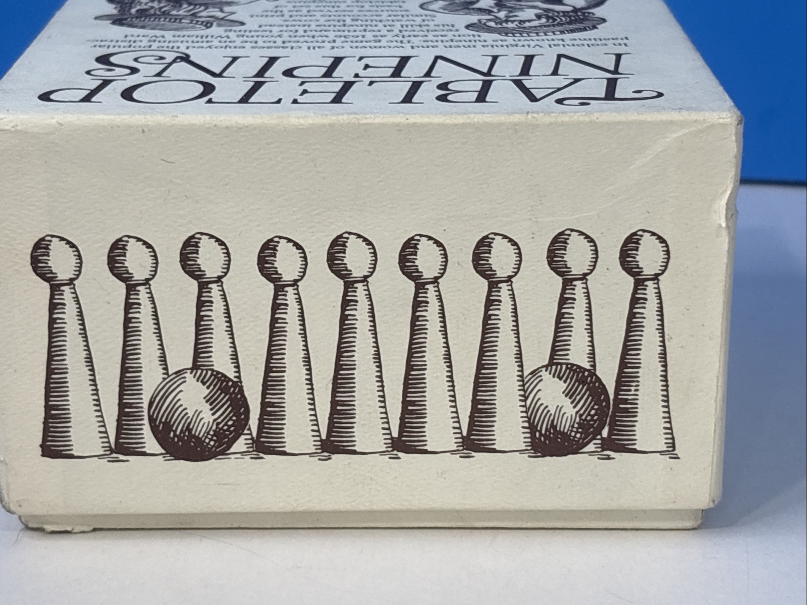 Vtg Colonial Williamsburg Tabletop Ninepins Cooperman Solid Wood Wooden Game
