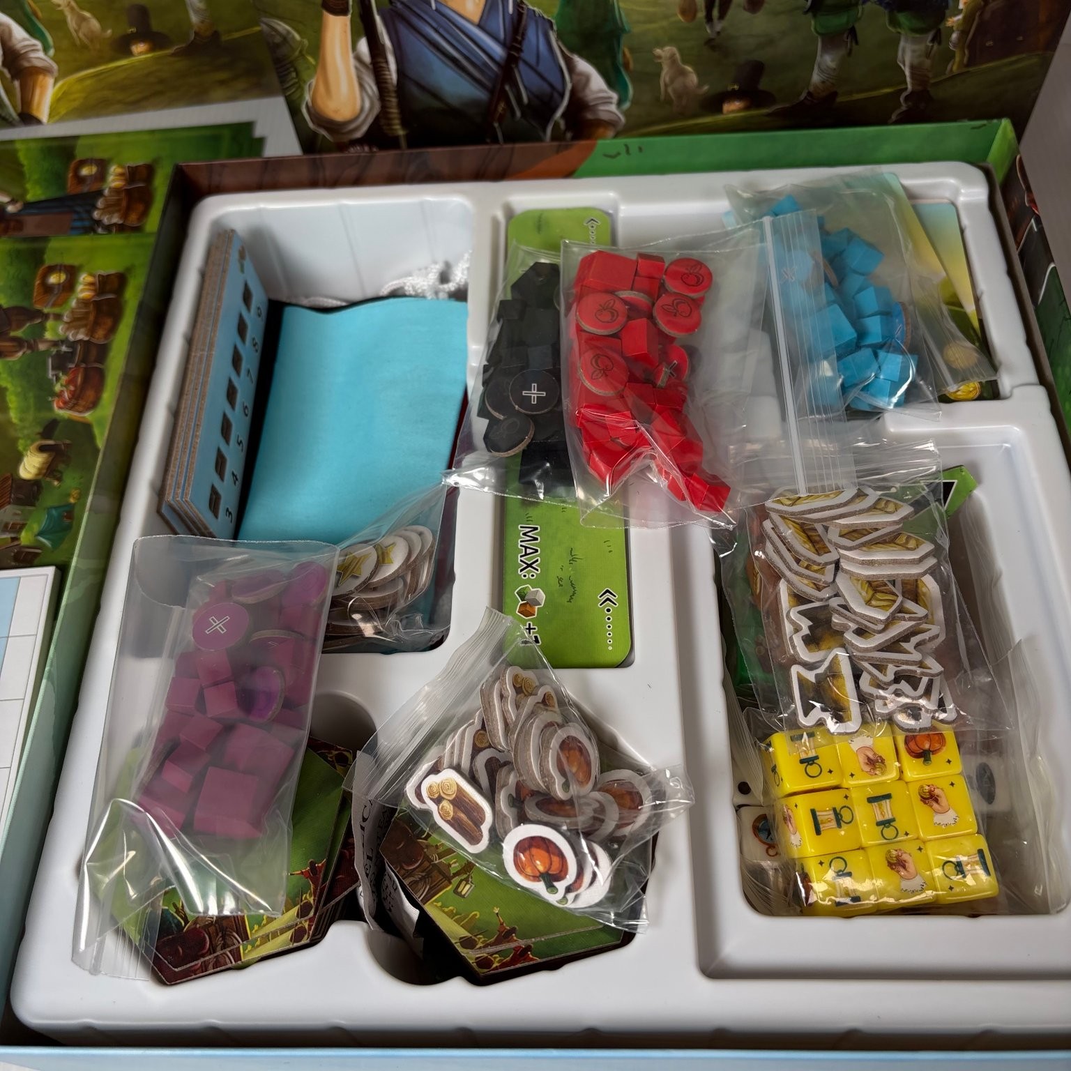 Dice Settlers Board & Dice Board Game 1-4 Players Ages 14+ Dice Resource Mgmt