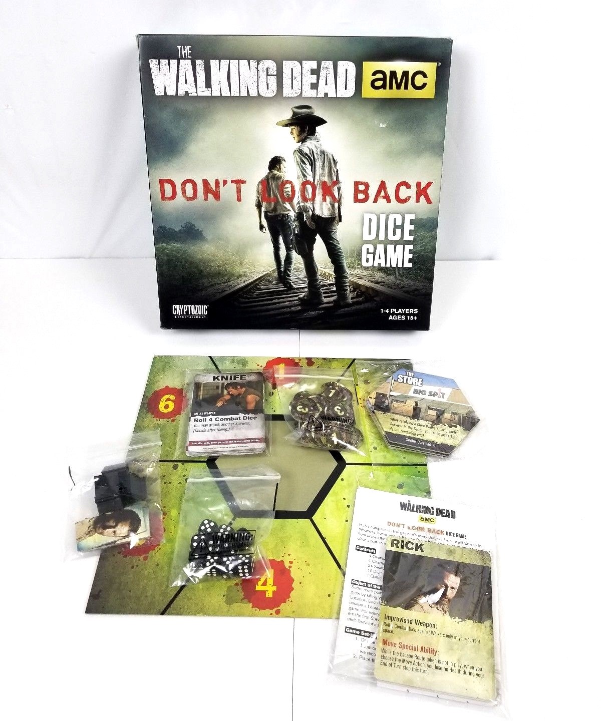 The Walking Dead Don’t Look Back Zombie Dice Board Game Cryptozoic COMPLETE