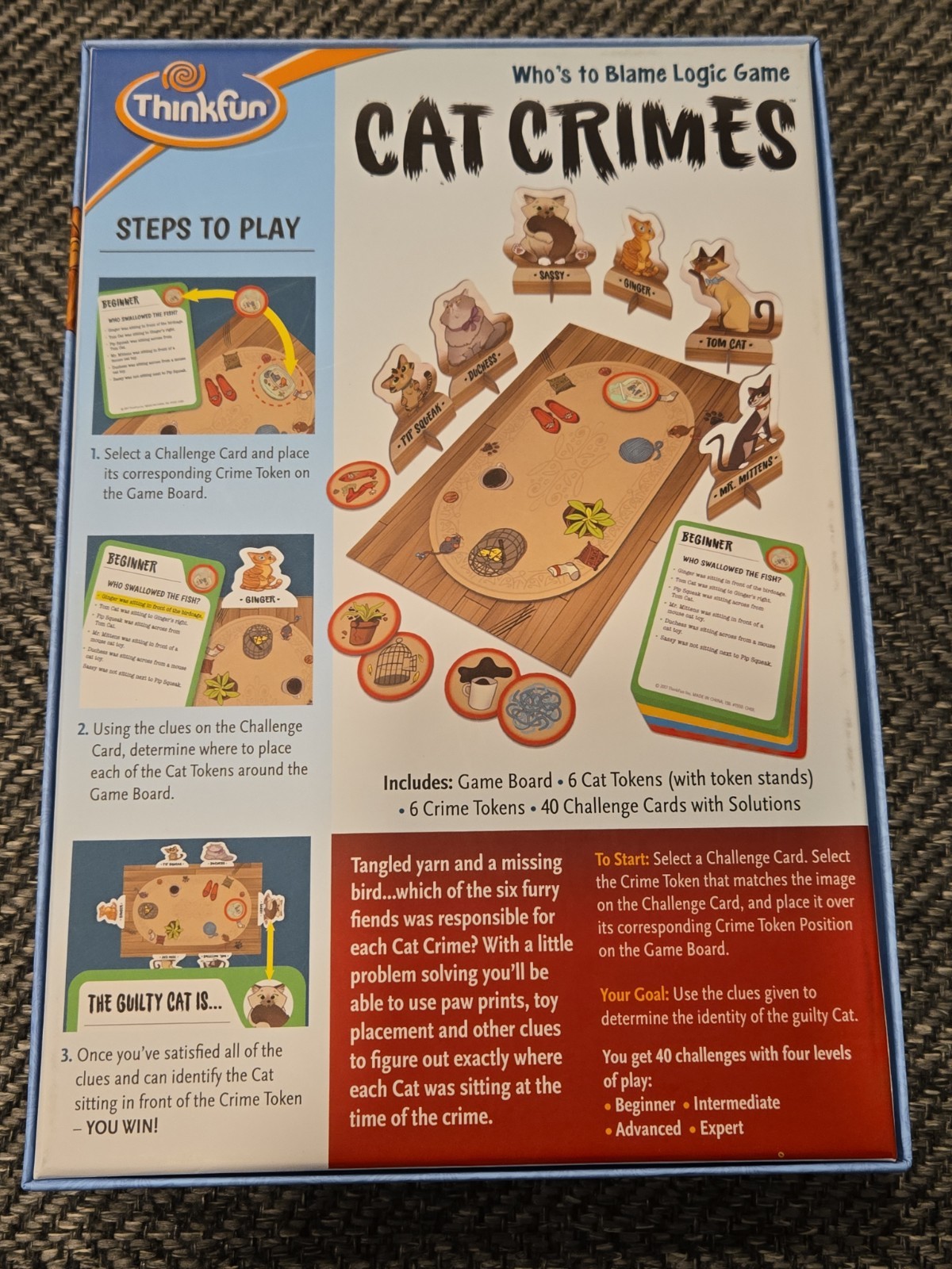 Cat Crimes Who’s to Blame Logic Game Thinkfun Problem Solving Challenges 2017