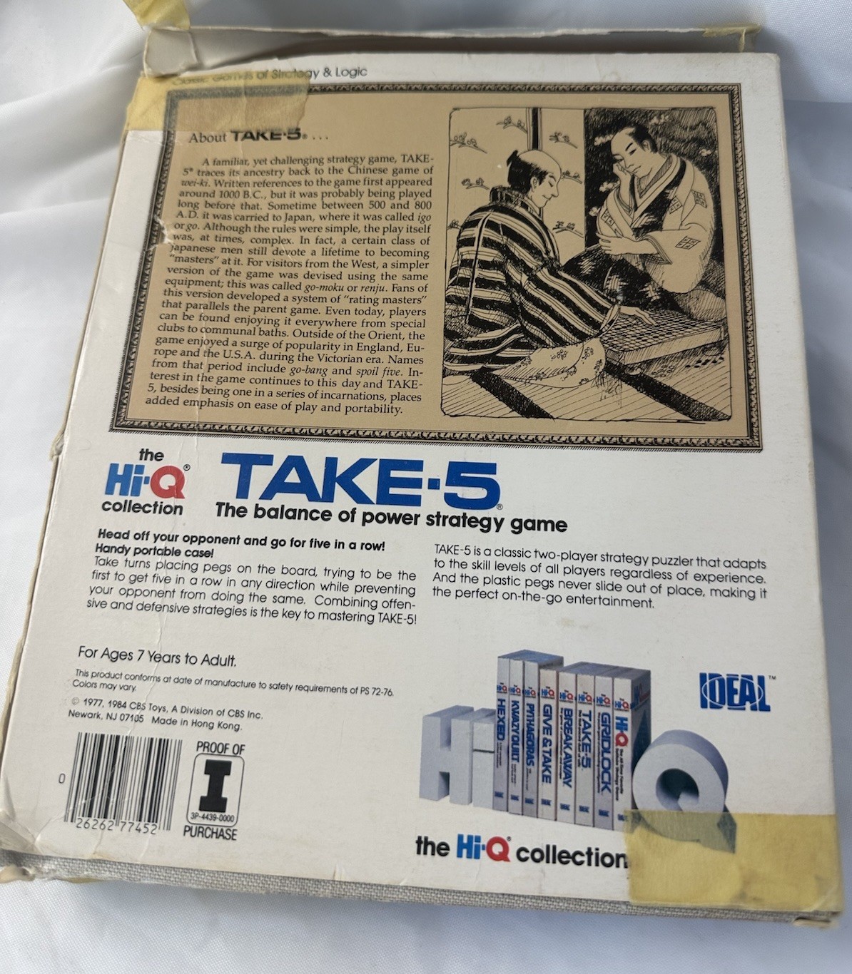 Ideal The Hi-Q Collection Take-5 Strategy Game Vintage Missing 1 Peg