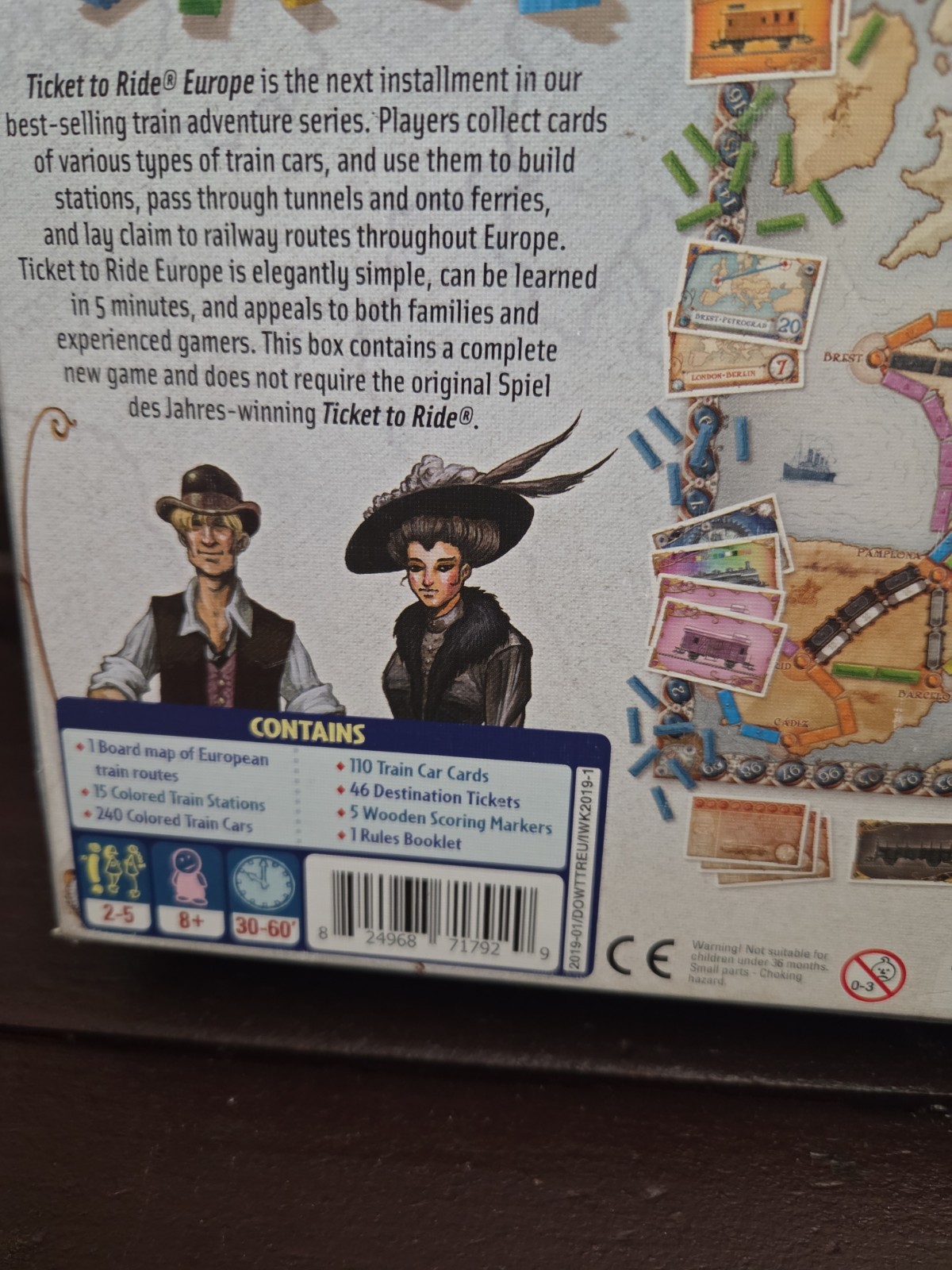 2012 Days of Wonder Ticket to Ride – Europe Board Game Pre-owned Complete