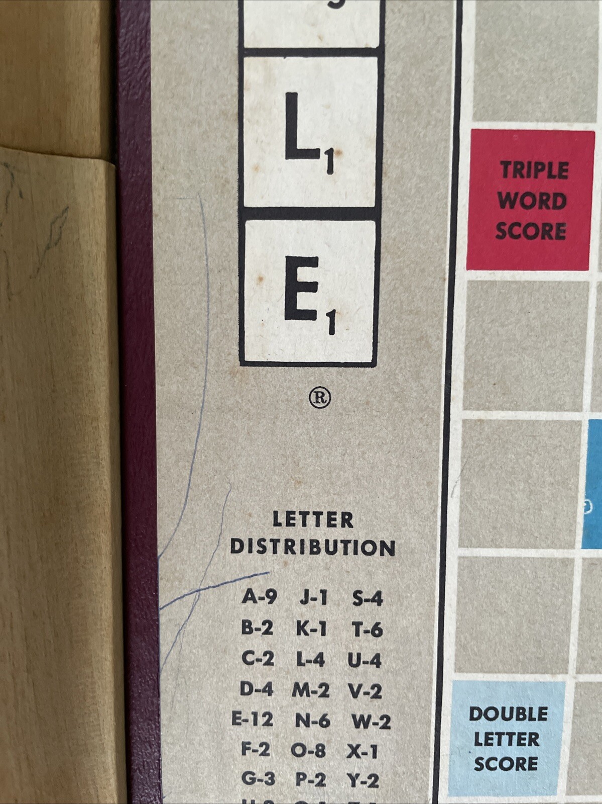 Vntg 1948-1953 SCRABBLE Board Game Selchow & Righter Complete Wood Tiles See Pic