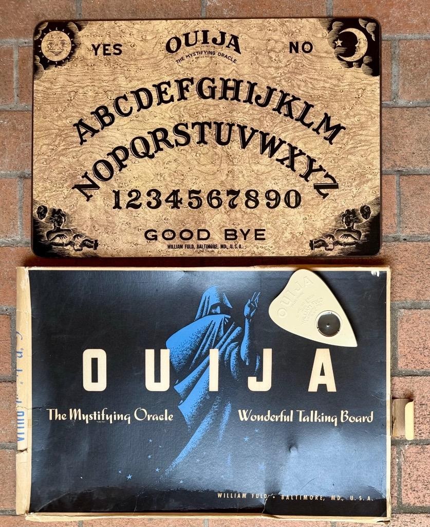 1950s Spooky William Fuld Talking Ouija Board Box Planchette Pre-Parker Bros 👻