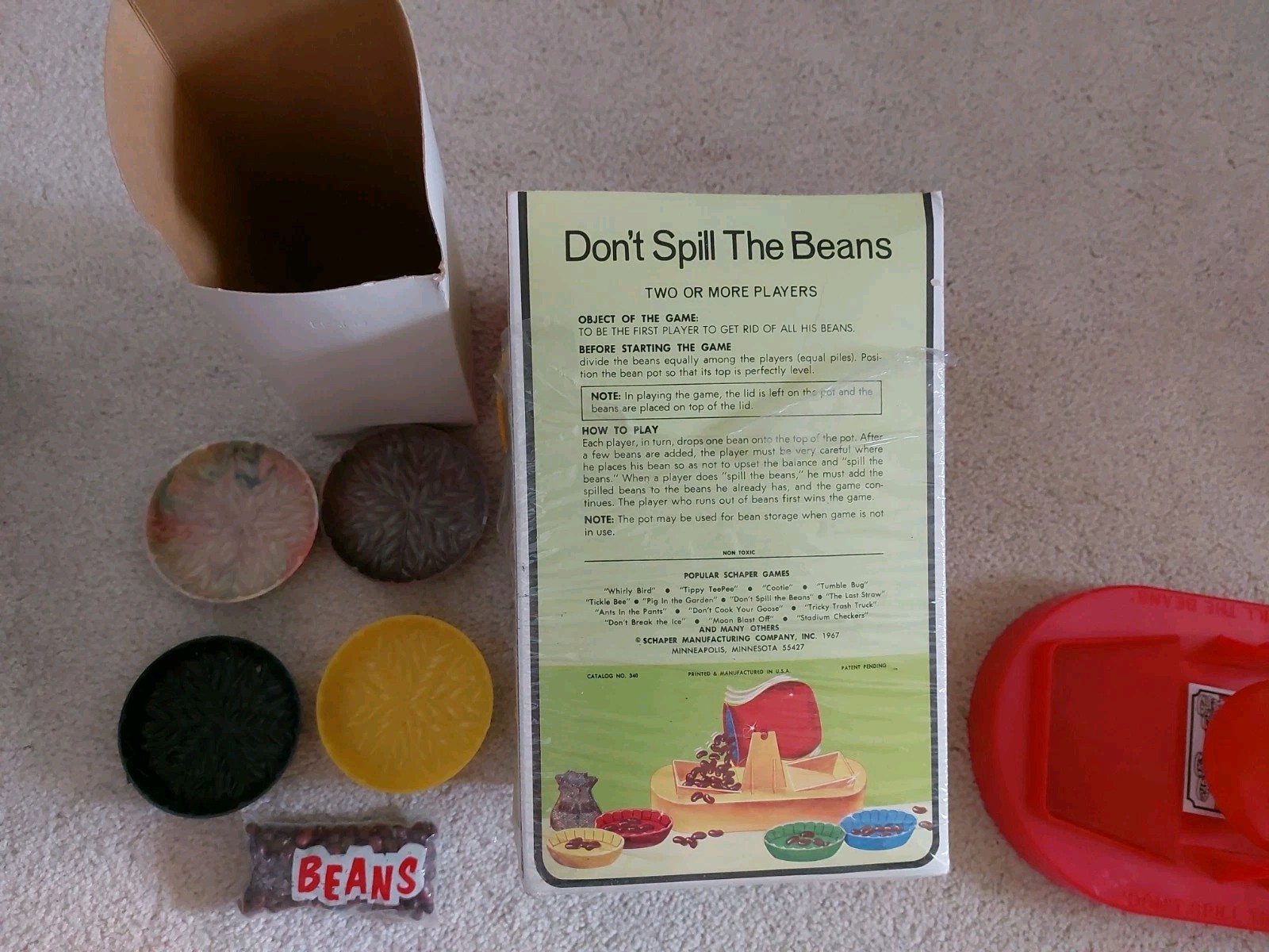 Vintage 1970 Don’t Spill the Beans Game #340 Schaper Complete Box with Lid