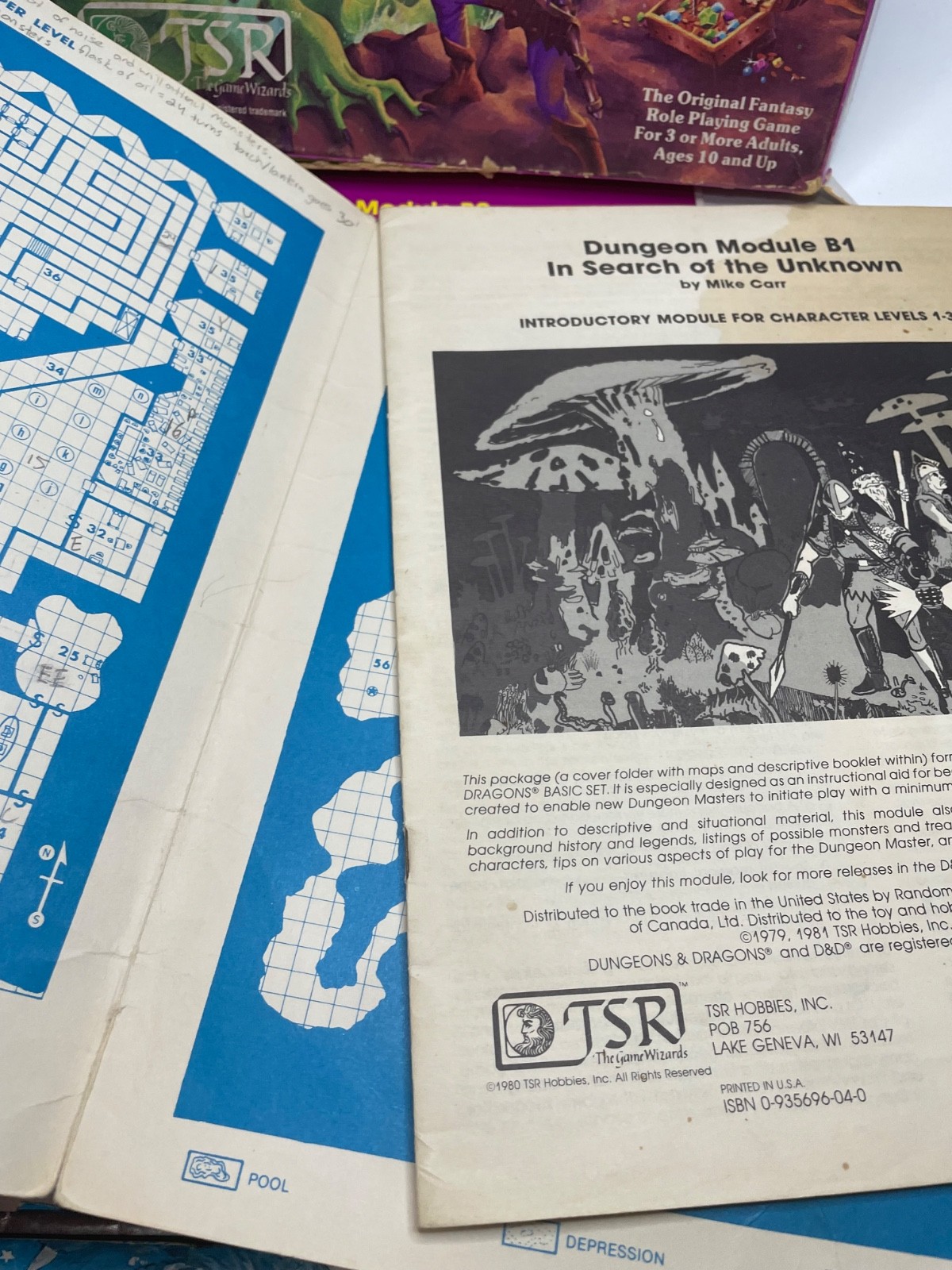 1981 Dungeons & Dragons D&D Adventure Vintage 1st Basic Set #1011 Purple TSR