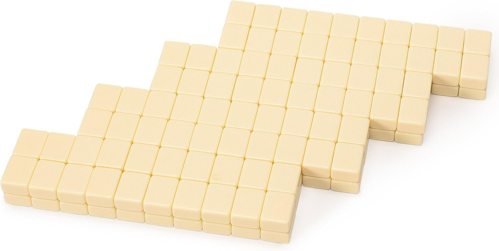 American Mahjong Tiles, “Ivory Stripes” – 166 Melamine Pieces with Chinese Chara