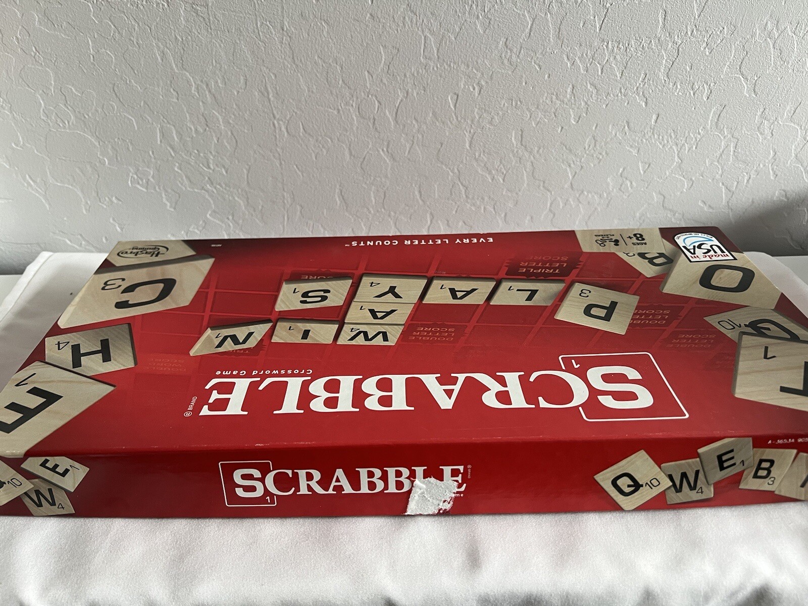 New Hasbro Scrabble Every Letter Counts Board Game Spelling Family Fun Night