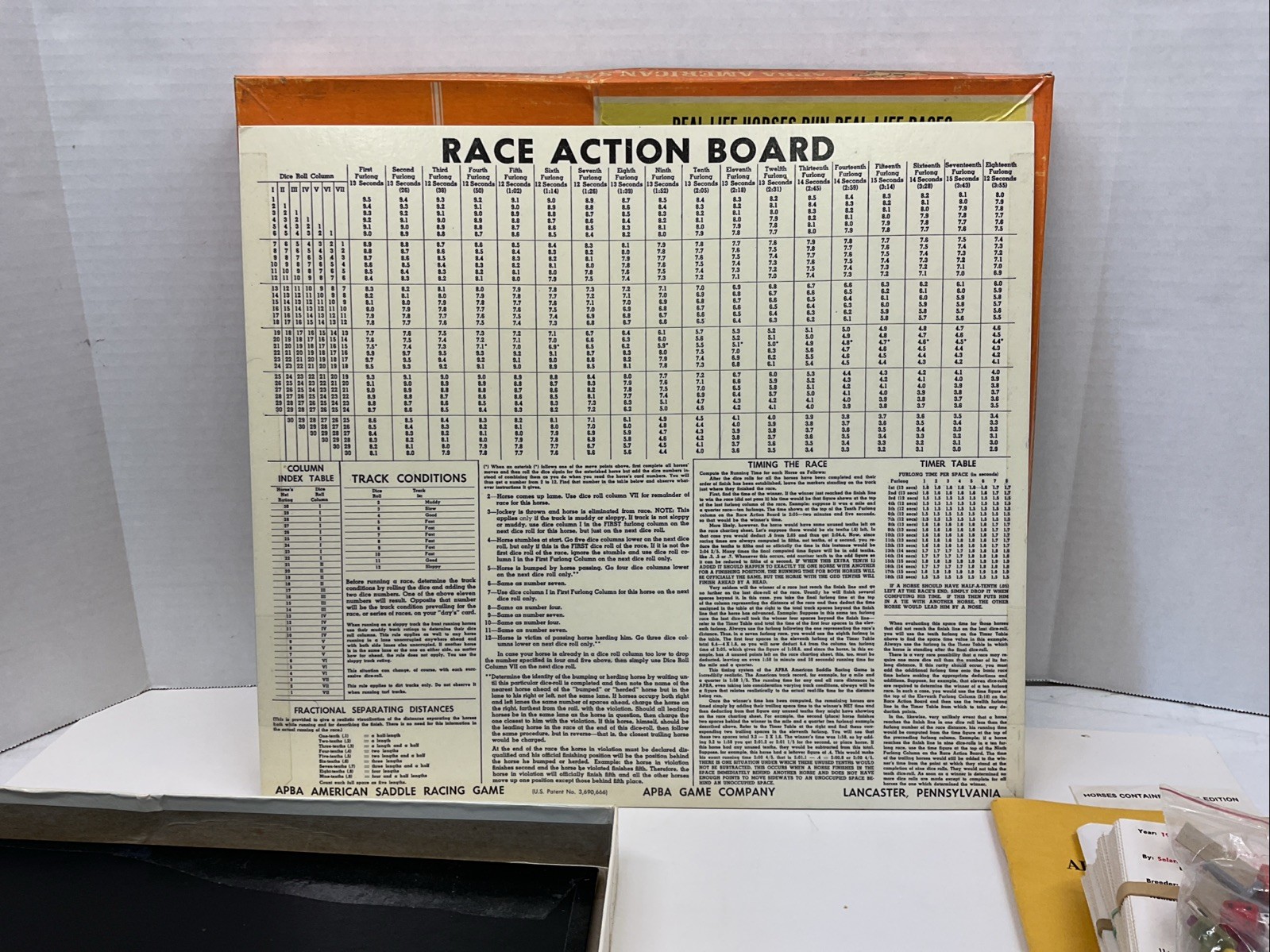 Vintage Apba American Saddle Horse Racing Board Game 1979 Complete