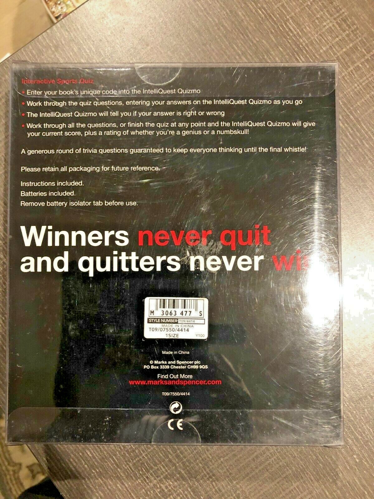 Marks & Spencer Interactive Sports Quiz NEW and SEALED Gift Brain Teaser