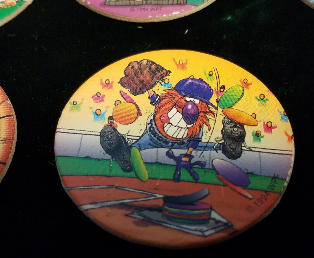 Vintage RARE Lot of 6 WPF 1994 World Pog Federation Robo Pog, Jerk O’ Lantern