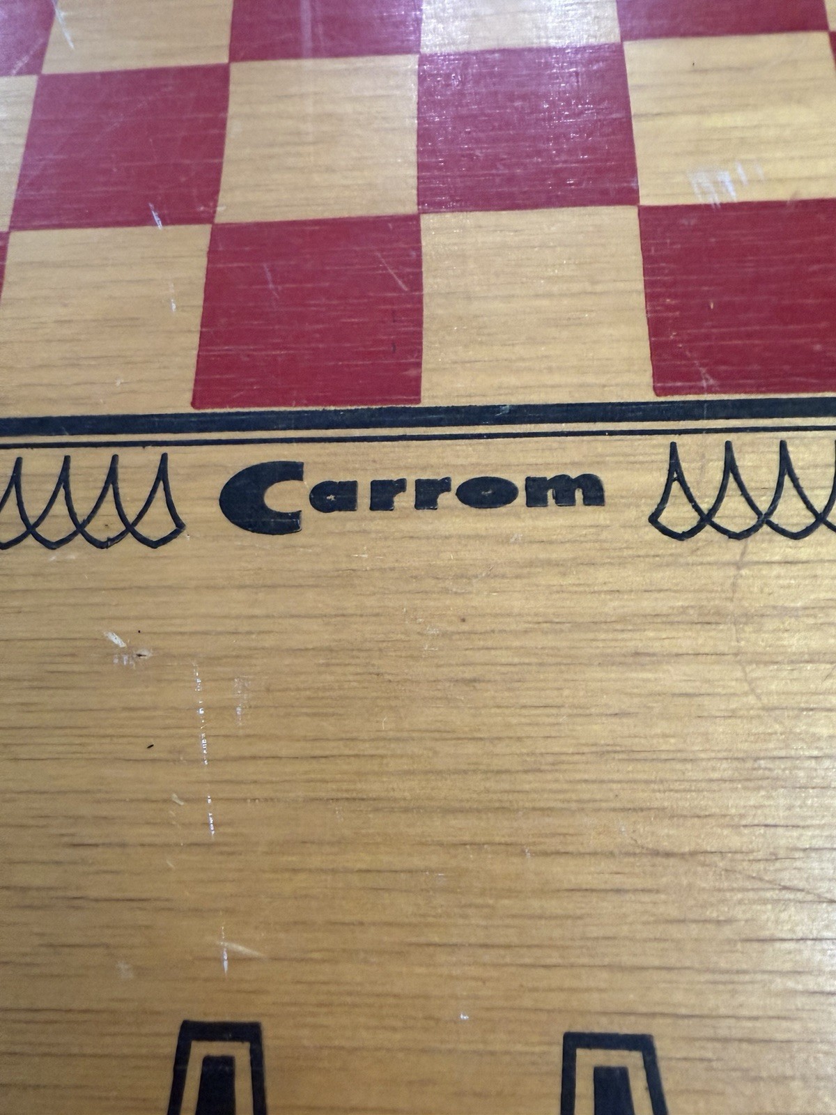 Vintage Carrom 2 Sided Game Board 28″ x 28″ With original 64 Page Rule Book 1963