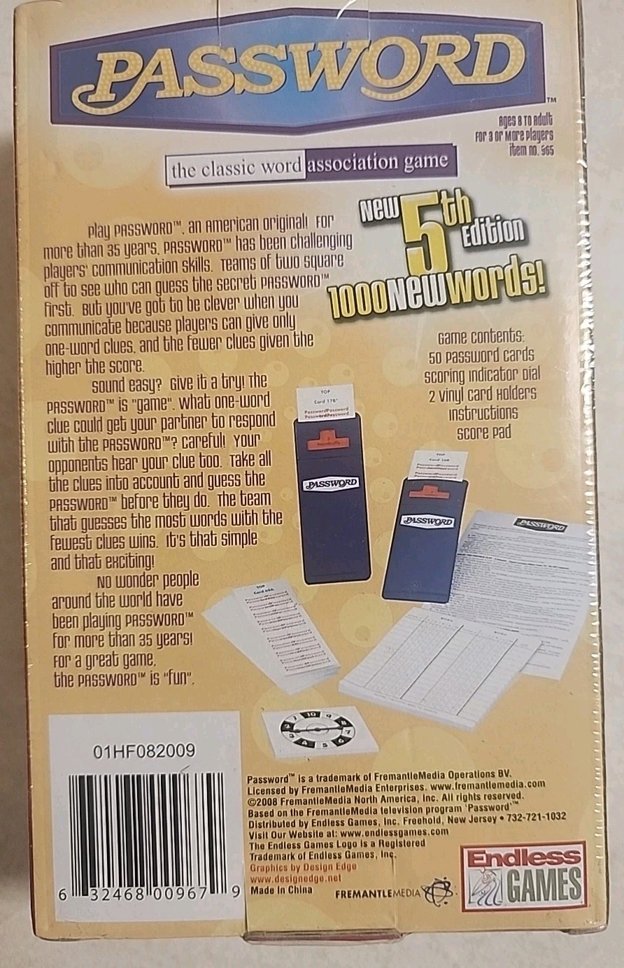 PASSWORD Endless Games 2008 Quick Picks 5th Edition — New in Box