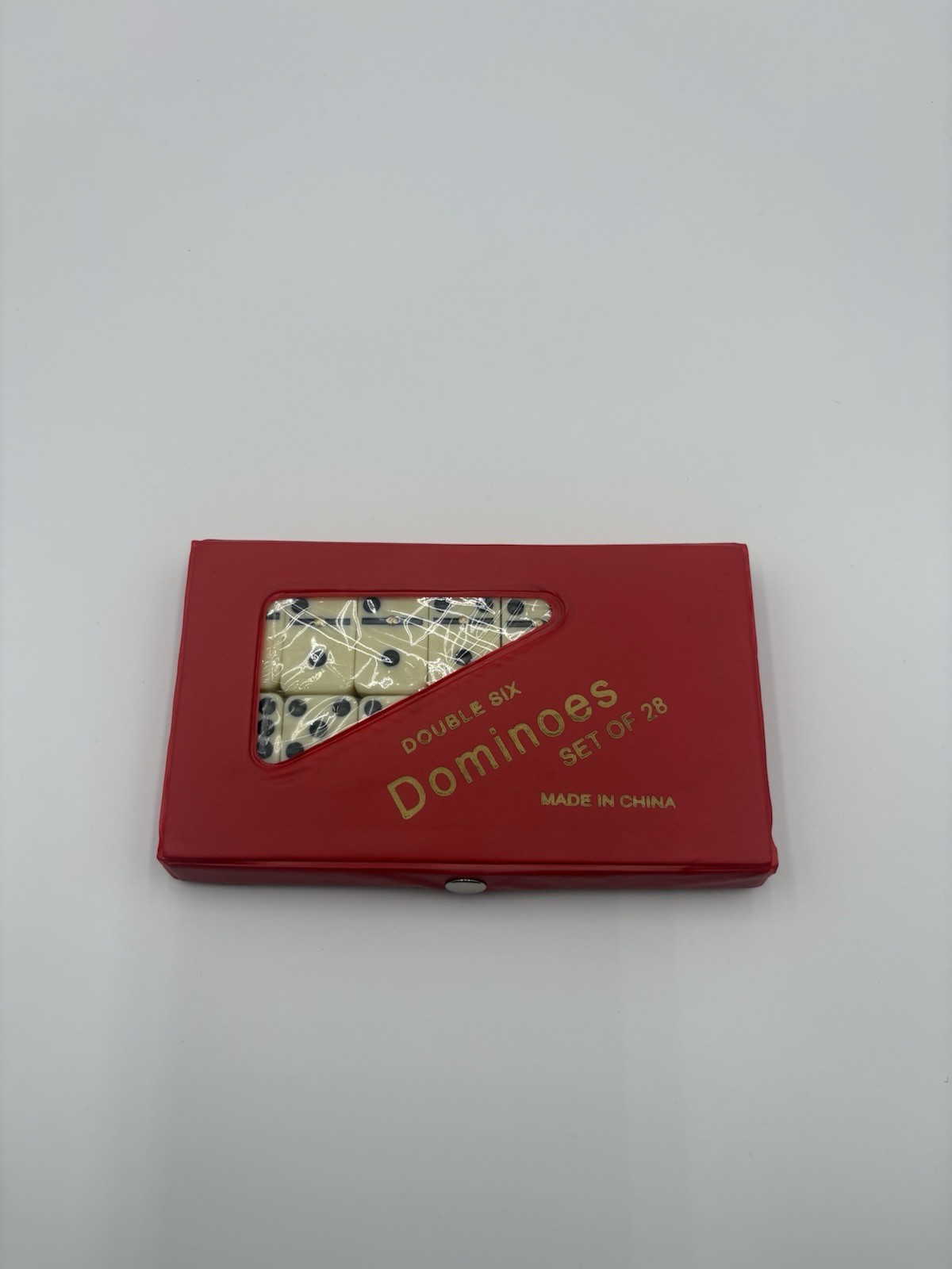 Dominoes Double Six Jumbo Ivory Set of 28- Brand New! In a snap case- One Pack