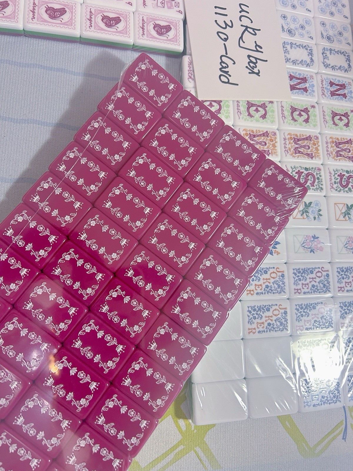 American Mahjong Game Set, 160 tiles Red green 💌 Mah Jong Tiles,+storage Bag