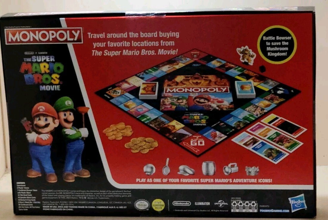 Monopoly Themed, The Super Mario Bros Movie board game