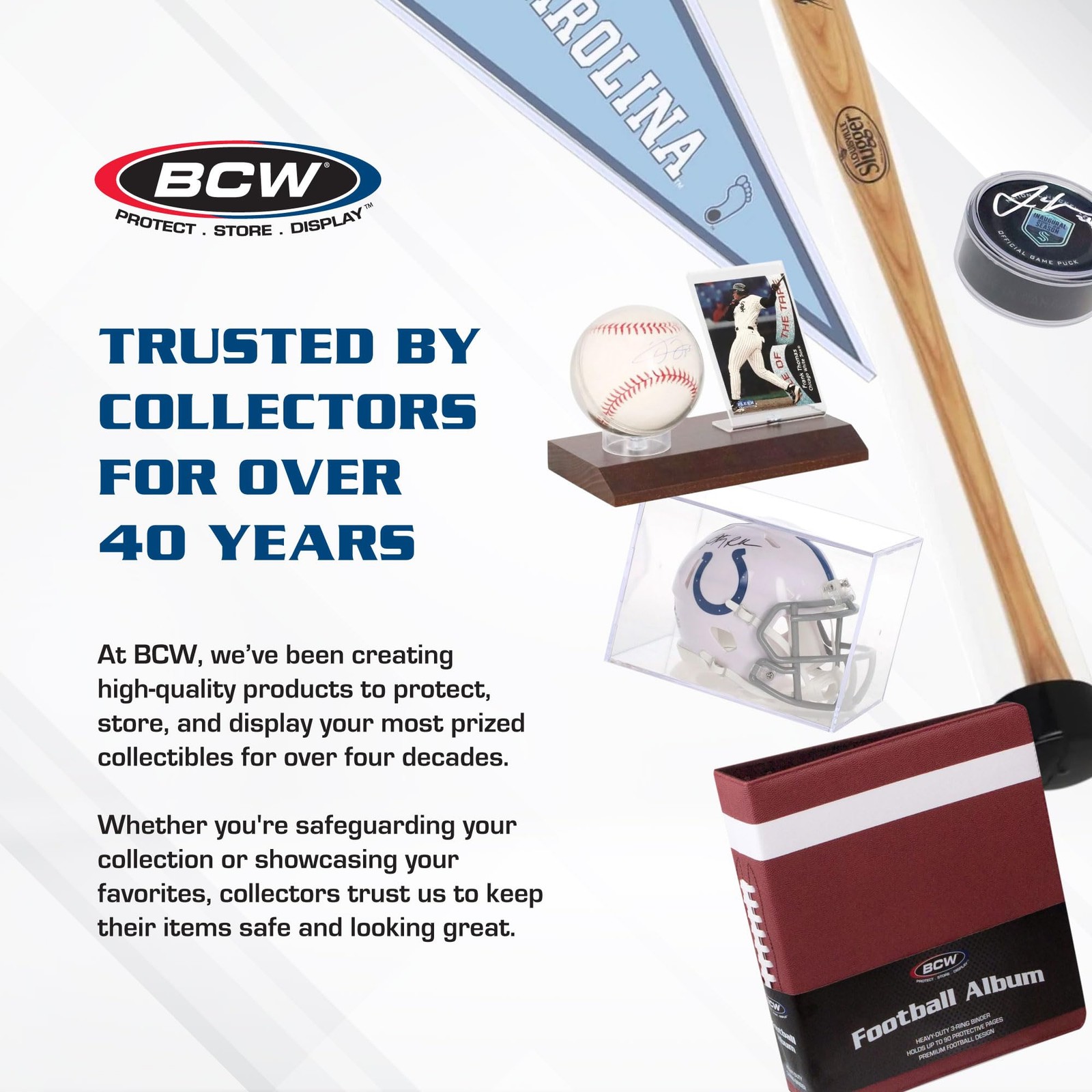 BCW Supplies Baseball 3″ Album – Blue | Premium Durable Binder Single,