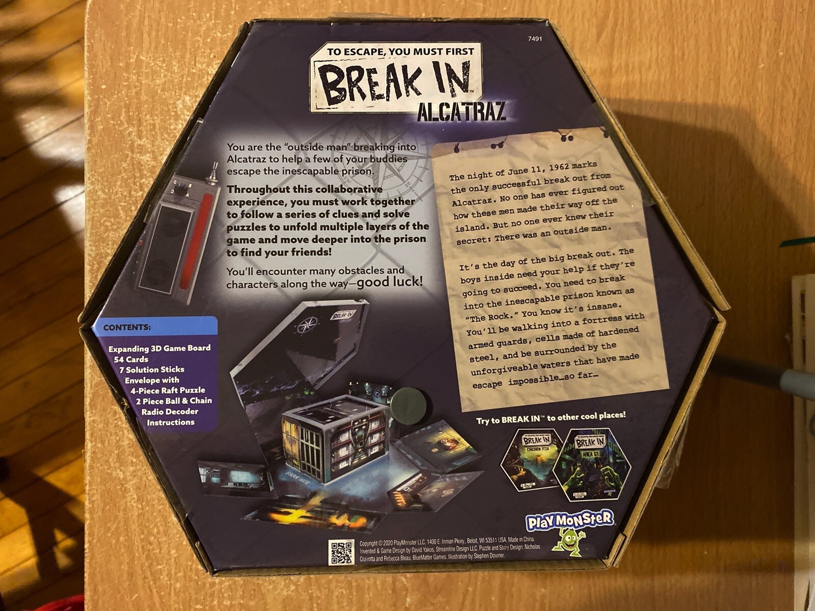 Break In Alcatraz Board Game by Play Monster 2020 Open Box