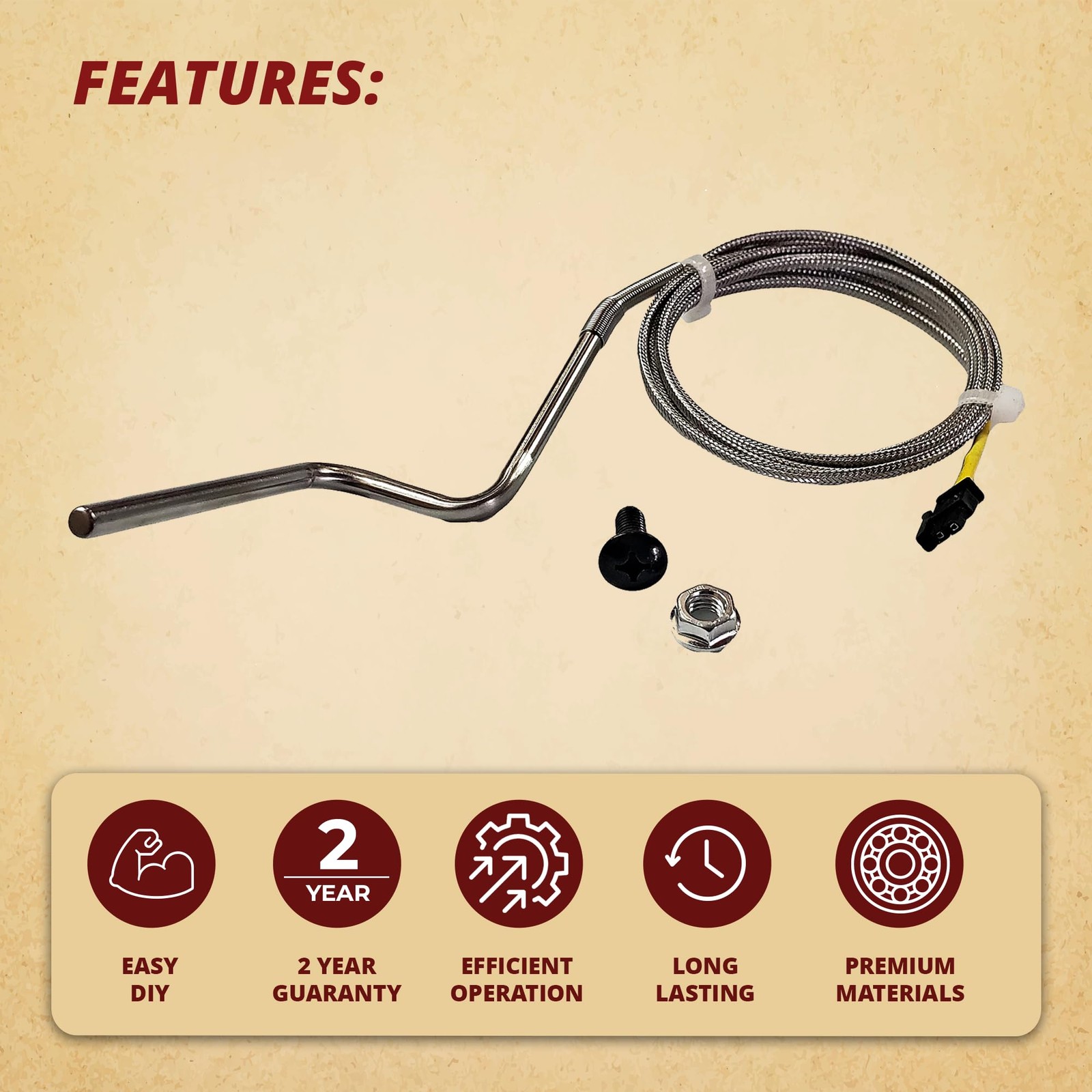 Quadrafire Thermocouple K for the Mt Vernon AE Freestanding & Insert, Edge…