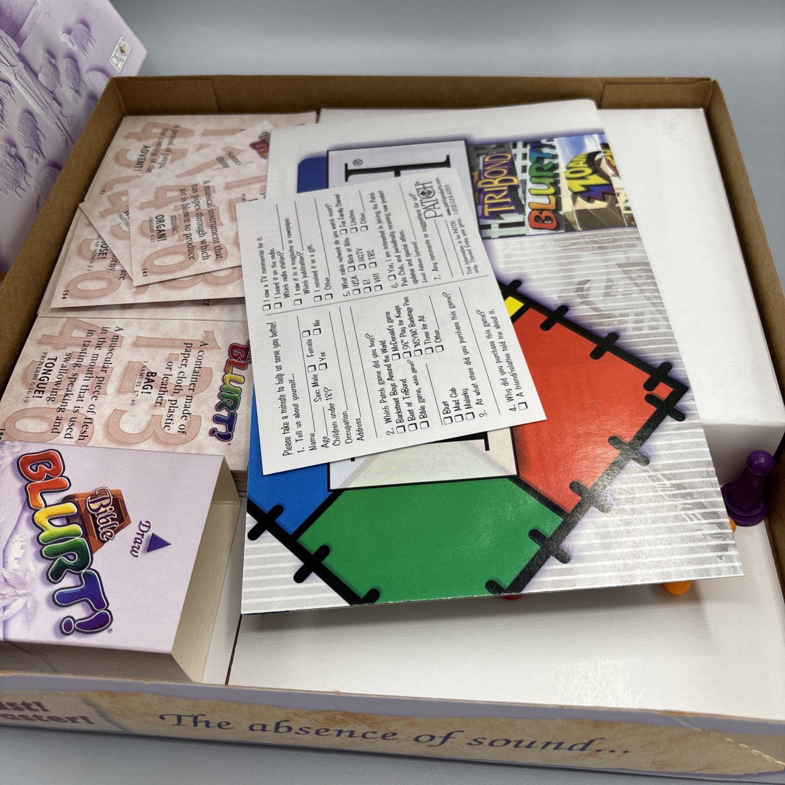Patch Bible Blurt – The Bible Game of Word Racing 100% Complete 2001 Ages 8+