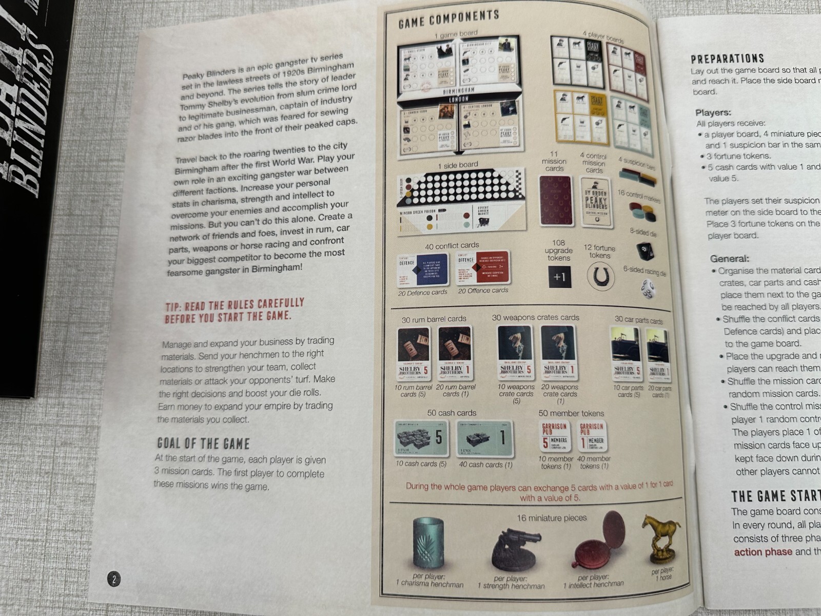 Peaky Blinders Under New Management, Mixed Colours Board Game un-punched 2019