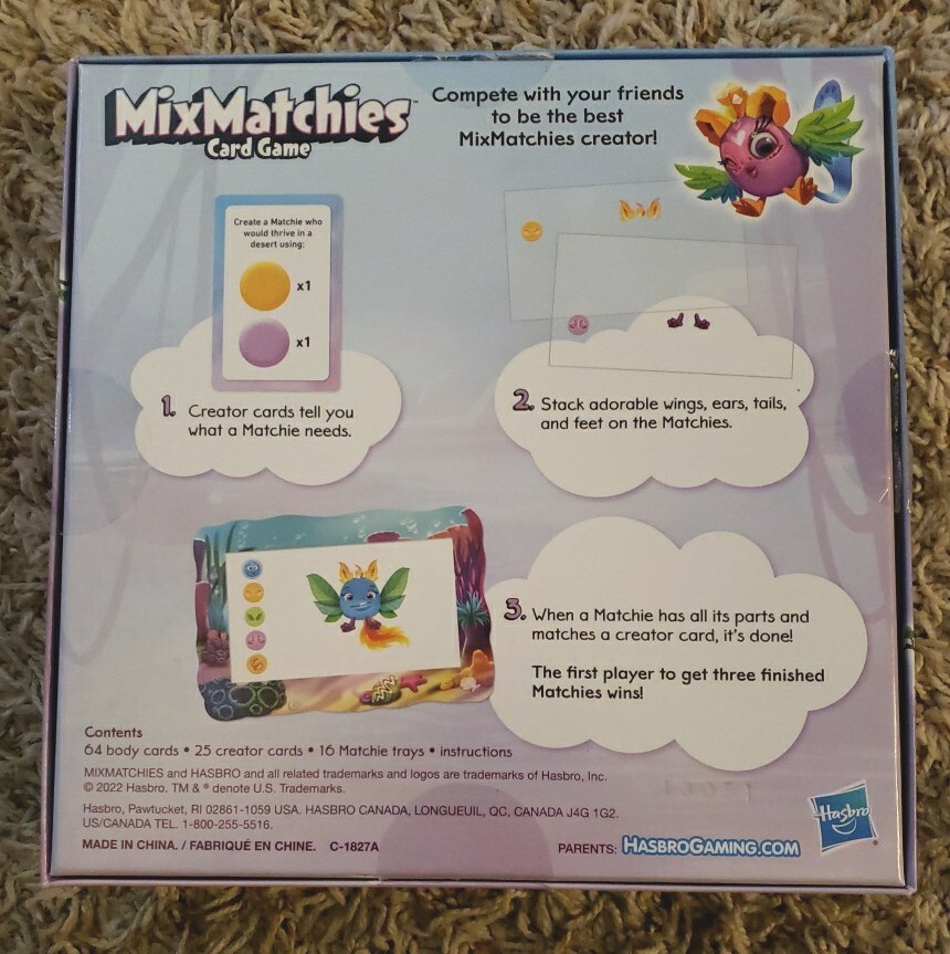 Hasbro Gaming MixMatchies Card Game Ages 8+