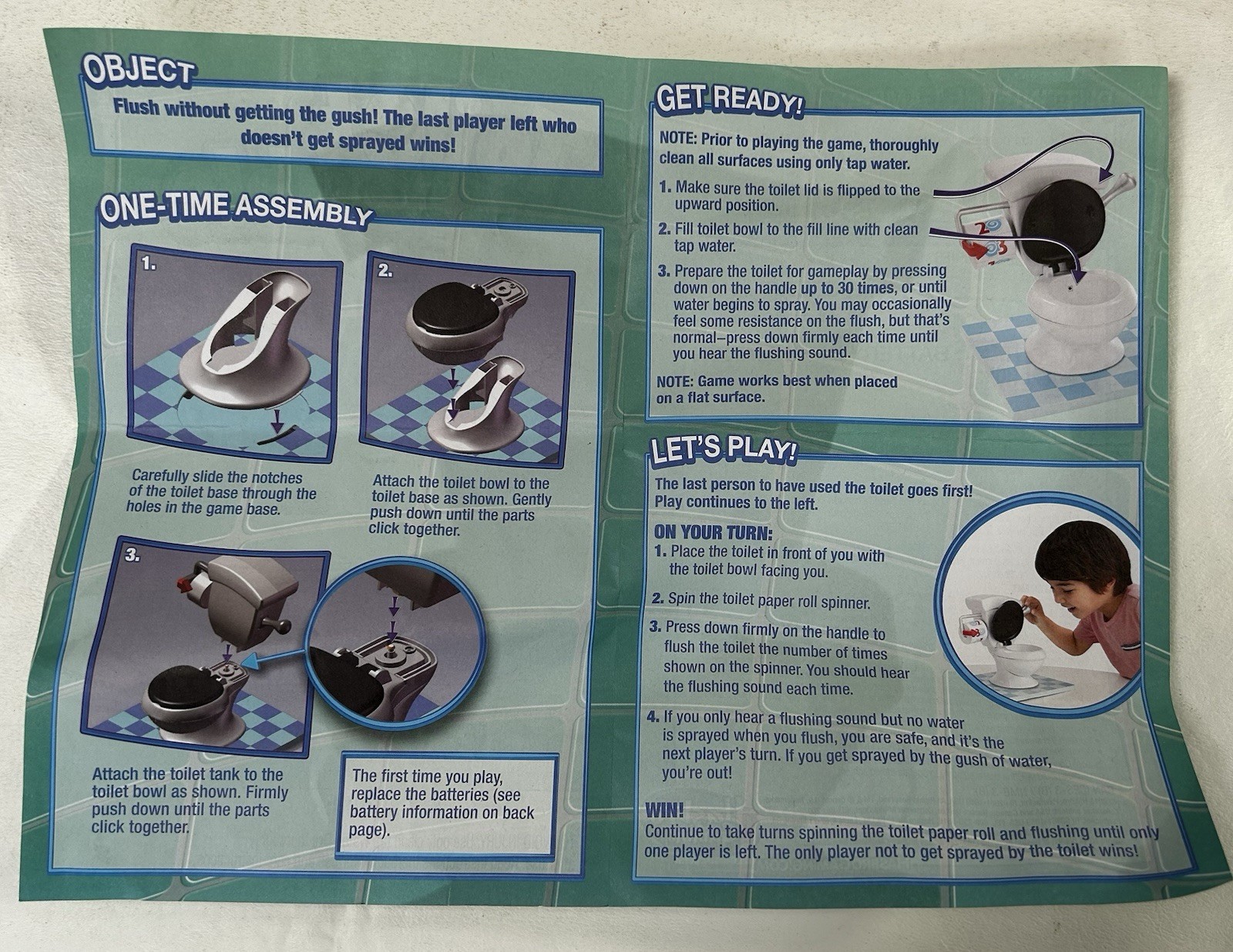 NOB 2015 Hasbro Toilet Trouble Game Water Spraying Family Fun