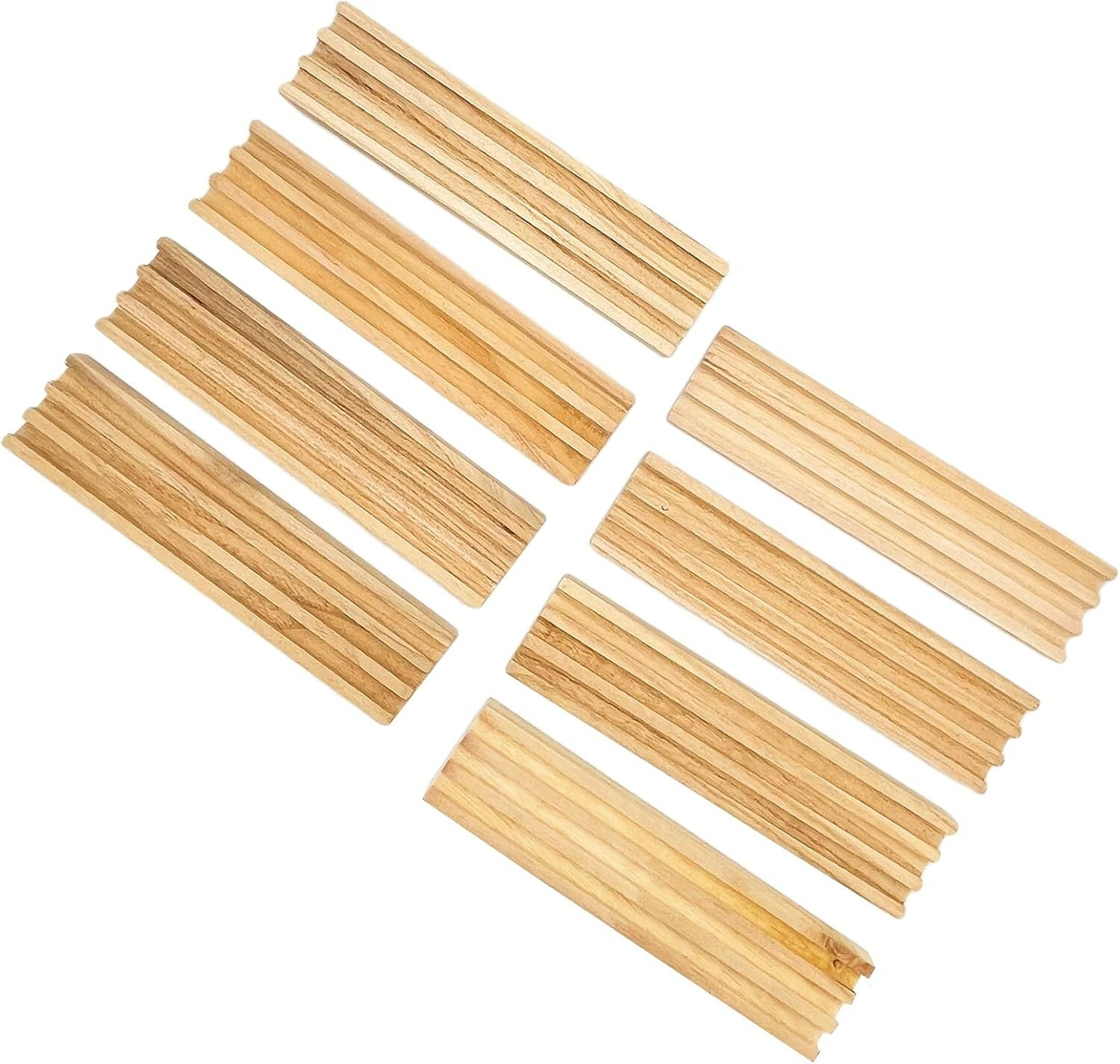 Wooden Domino Racks/Trays Set of 8 Natural Domino Trays Holders Organizer